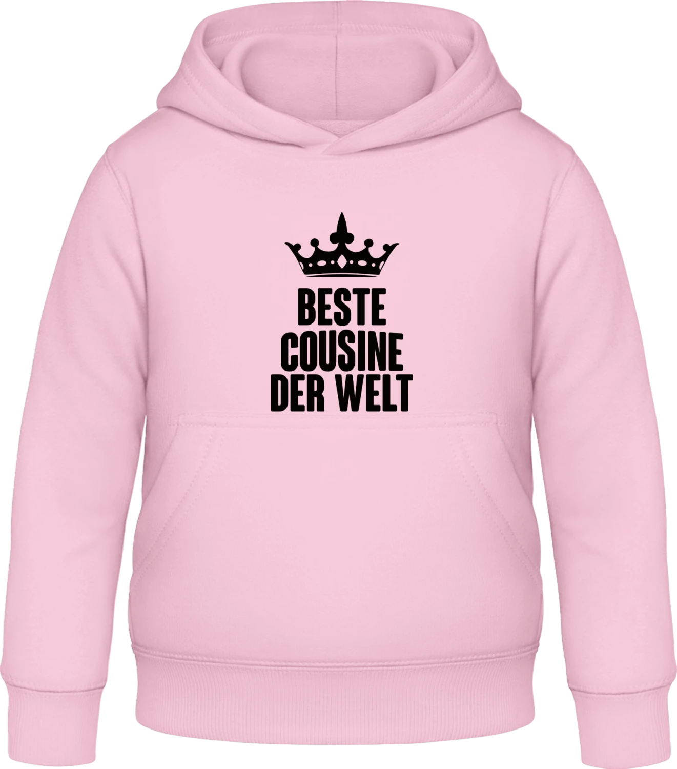 Beste Cousine der Welt Krone - Baby pink Awdis Hoodie Kids - Front