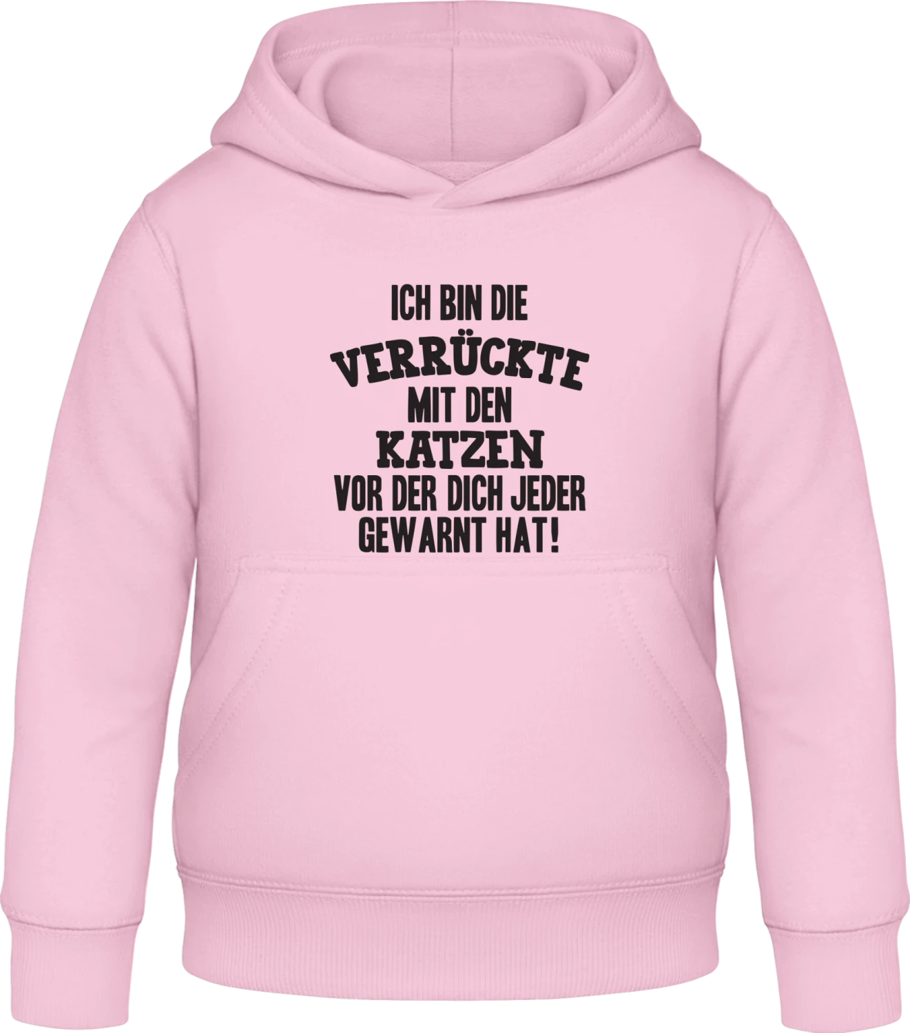 Verrückte mit den Katzen - Baby pink Awdis Hoodie Kids - Front