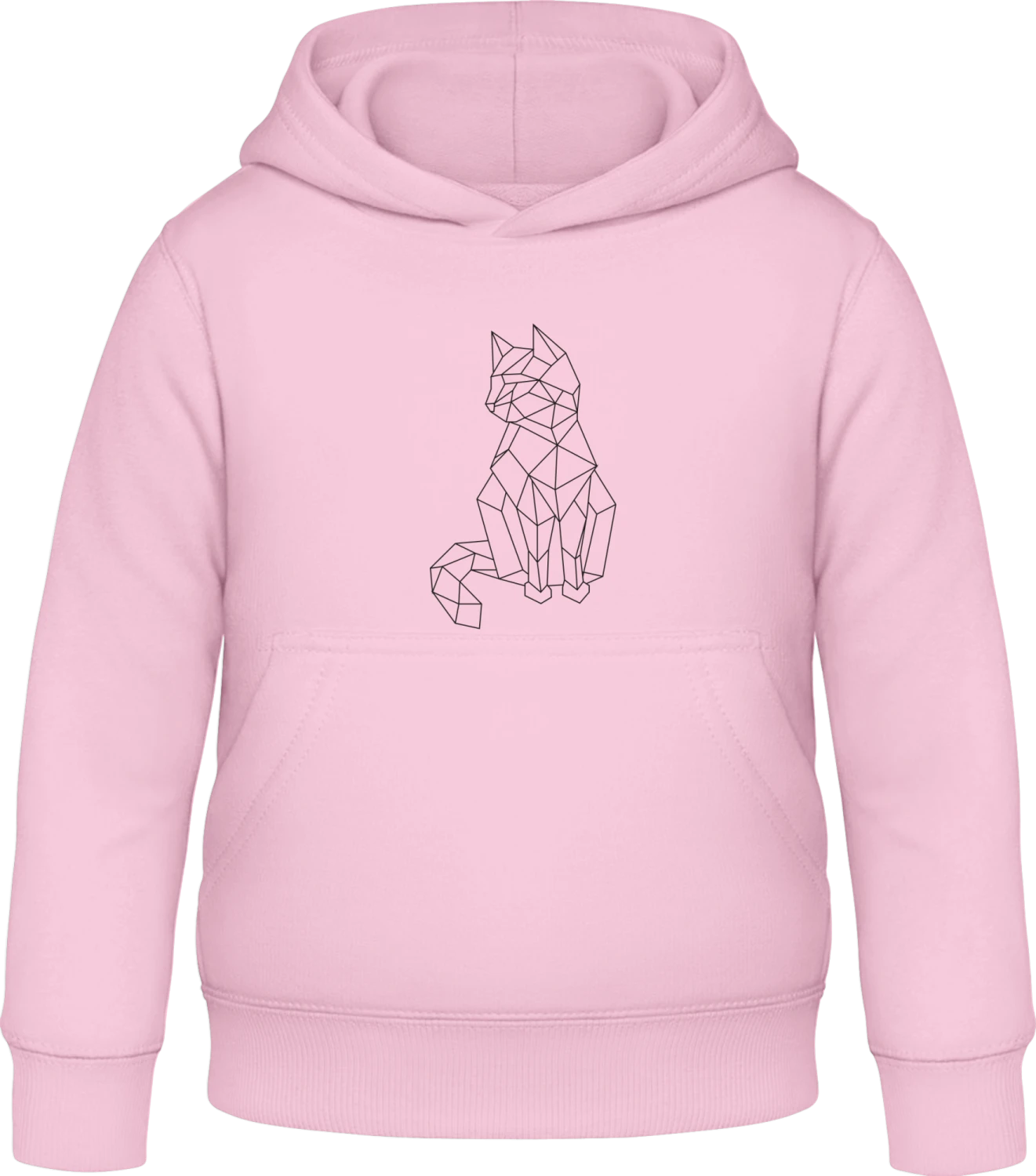 Cat Geometric - Baby pink Awdis Hoodie Kids - Front