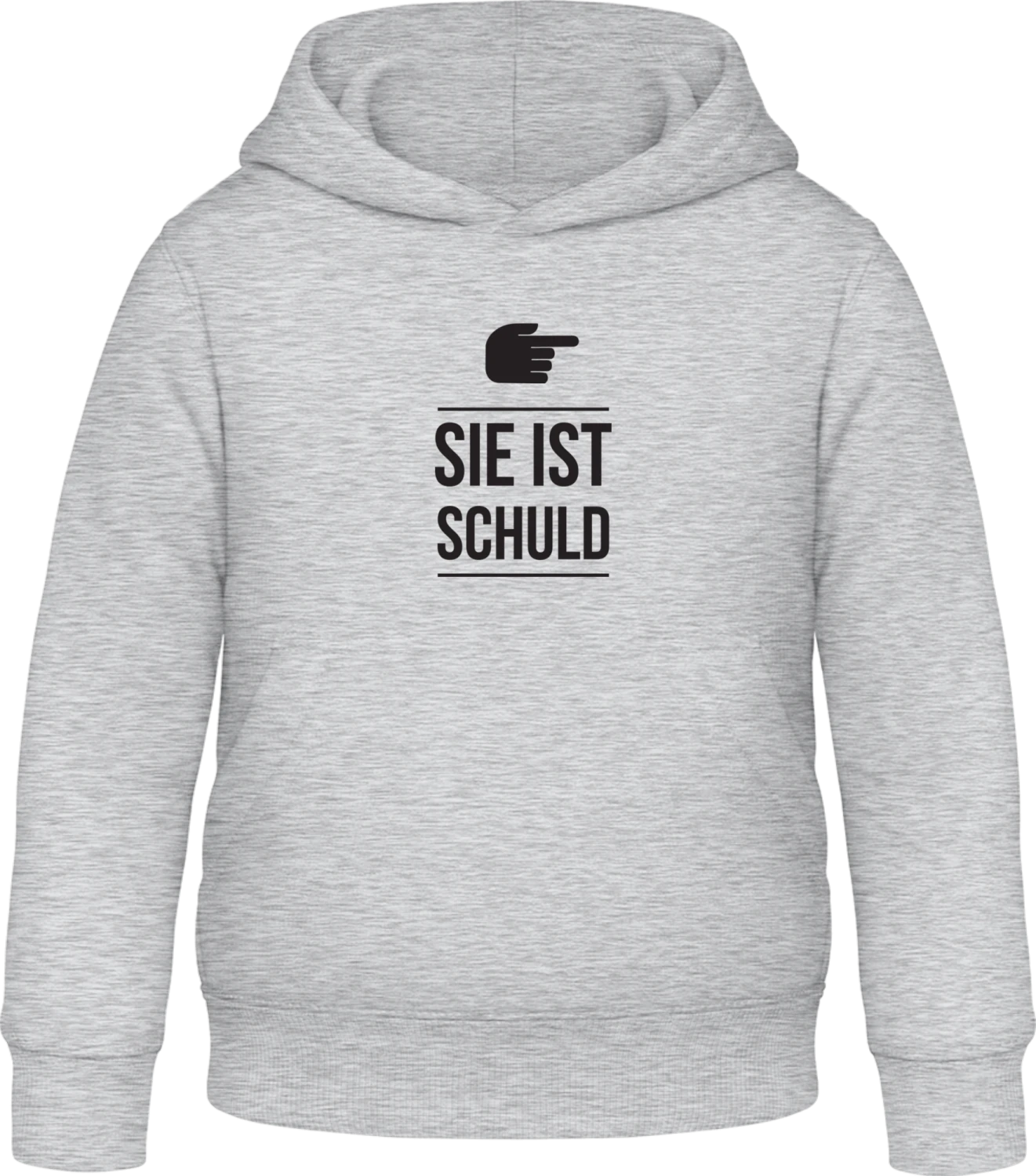 Sie ist schuld - Heather Grey Awdis Hoodie Kids - Front