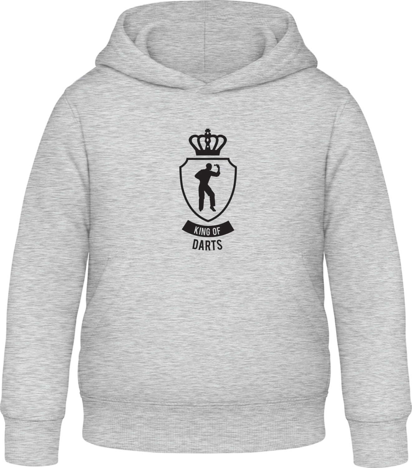 King Of Darts - Heather Grey Awdis Hoodie Kids - Front