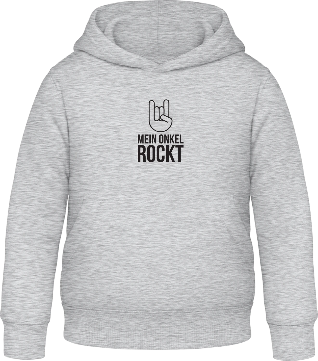 Mein Onkel Rockt - Heather Grey Awdis Hoodie Kids - Front