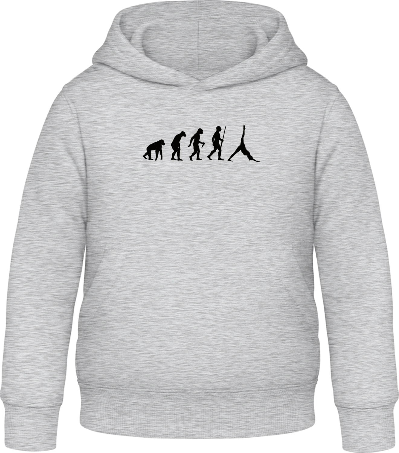 Yoga Gymnastics Evolution - Heather Grey Awdis Hoodie Kids - Front