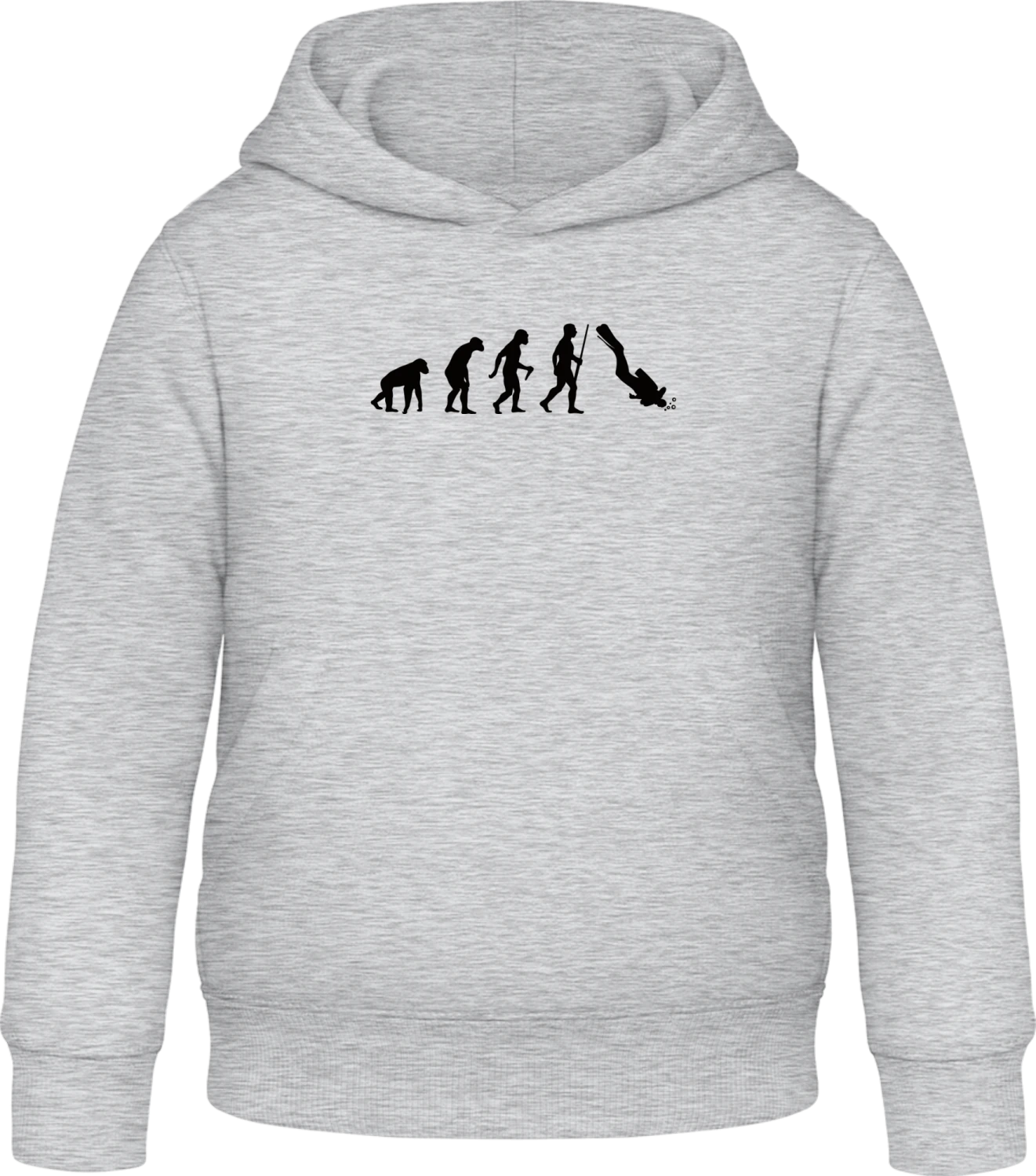 Diver Evolution - Heather Grey Awdis Hoodie Kids - Front