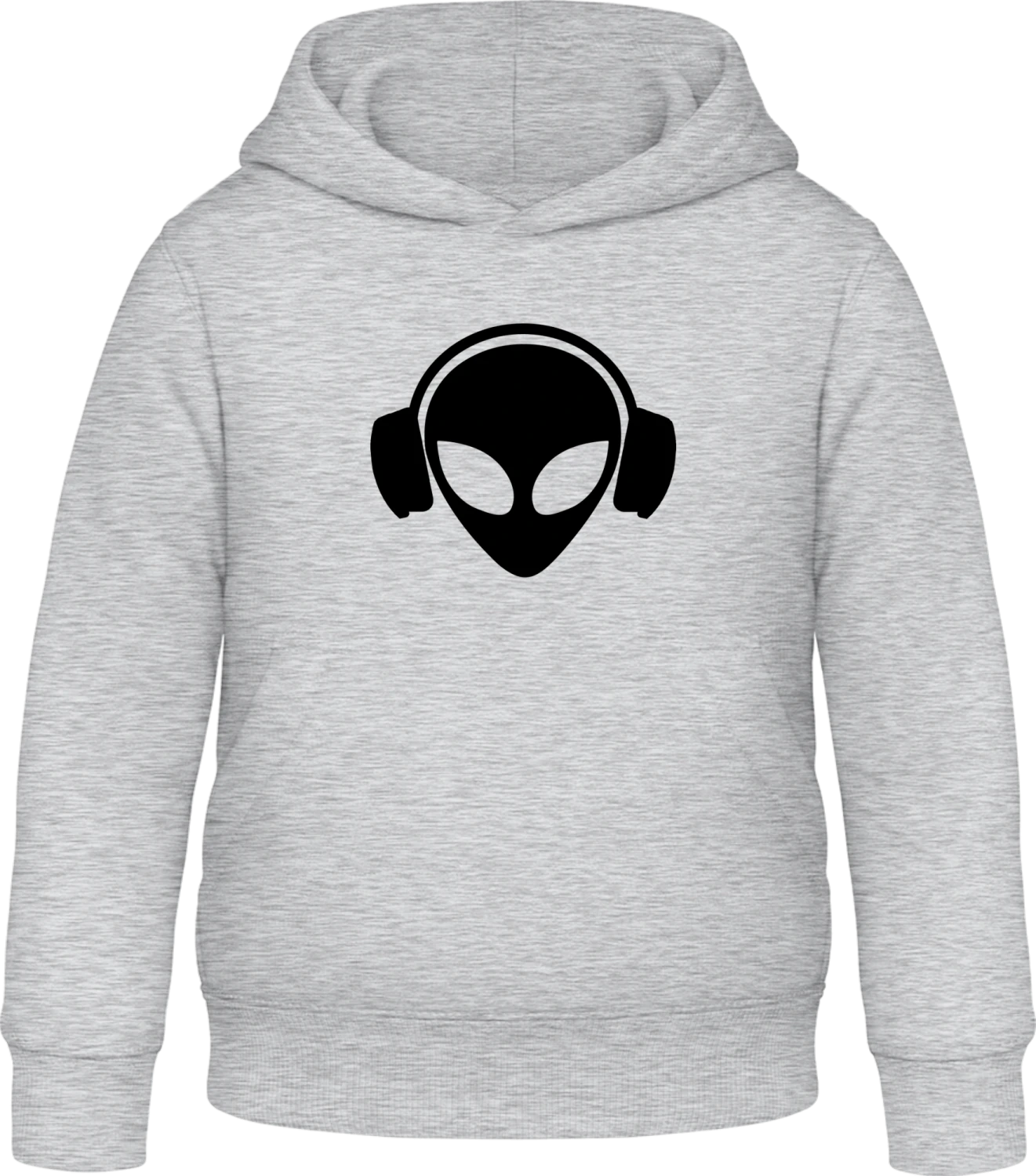 Alien DJ Headphone - Heather Grey Awdis Hoodie Kids - Front