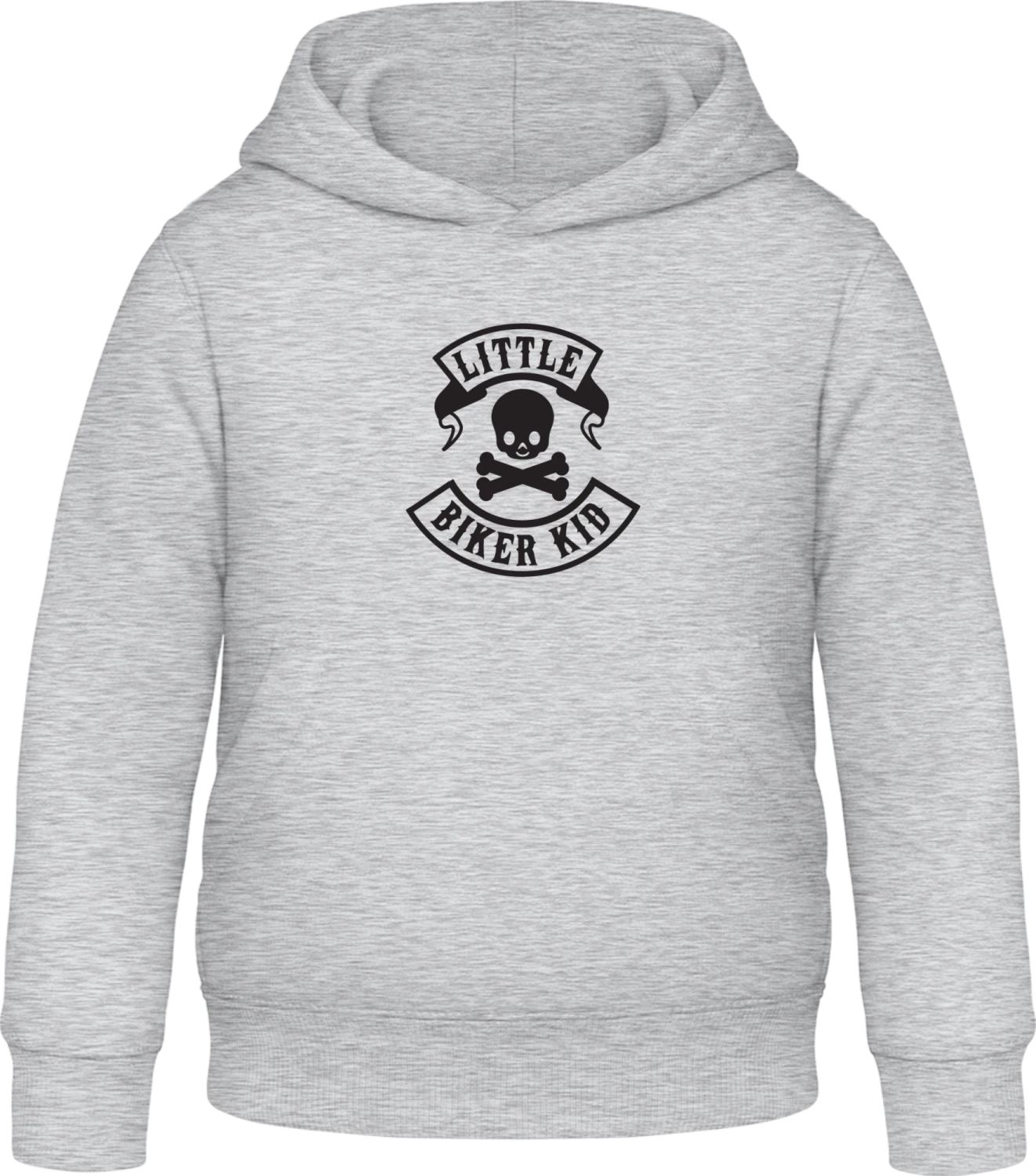 Little Biker Kid Motorcycle - Heather Grey Awdis Hoodie Kids - Front