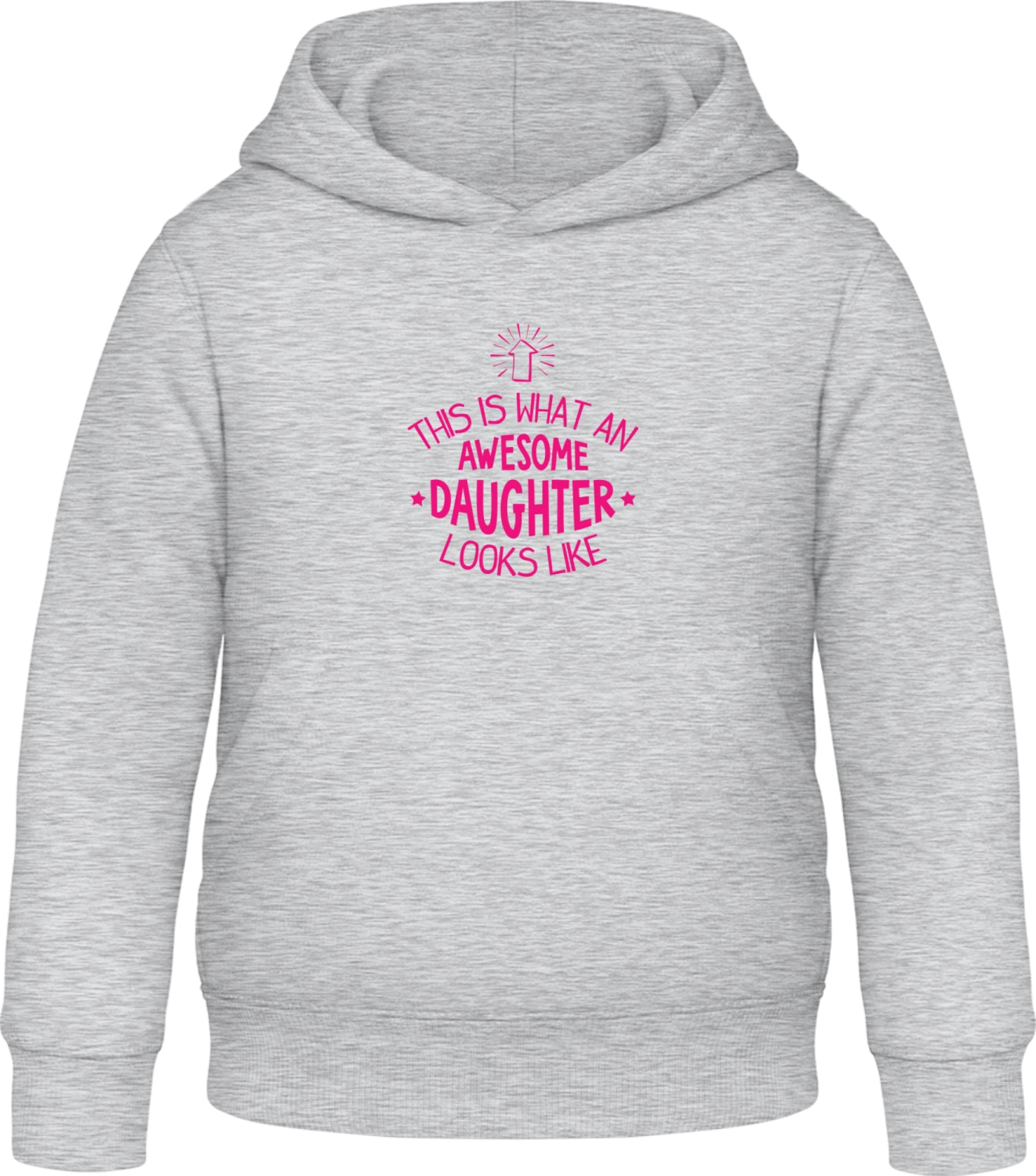 This Is What an Awesome Daugther Looks Like - Heather Grey Awdis Hoodie Kids - Front