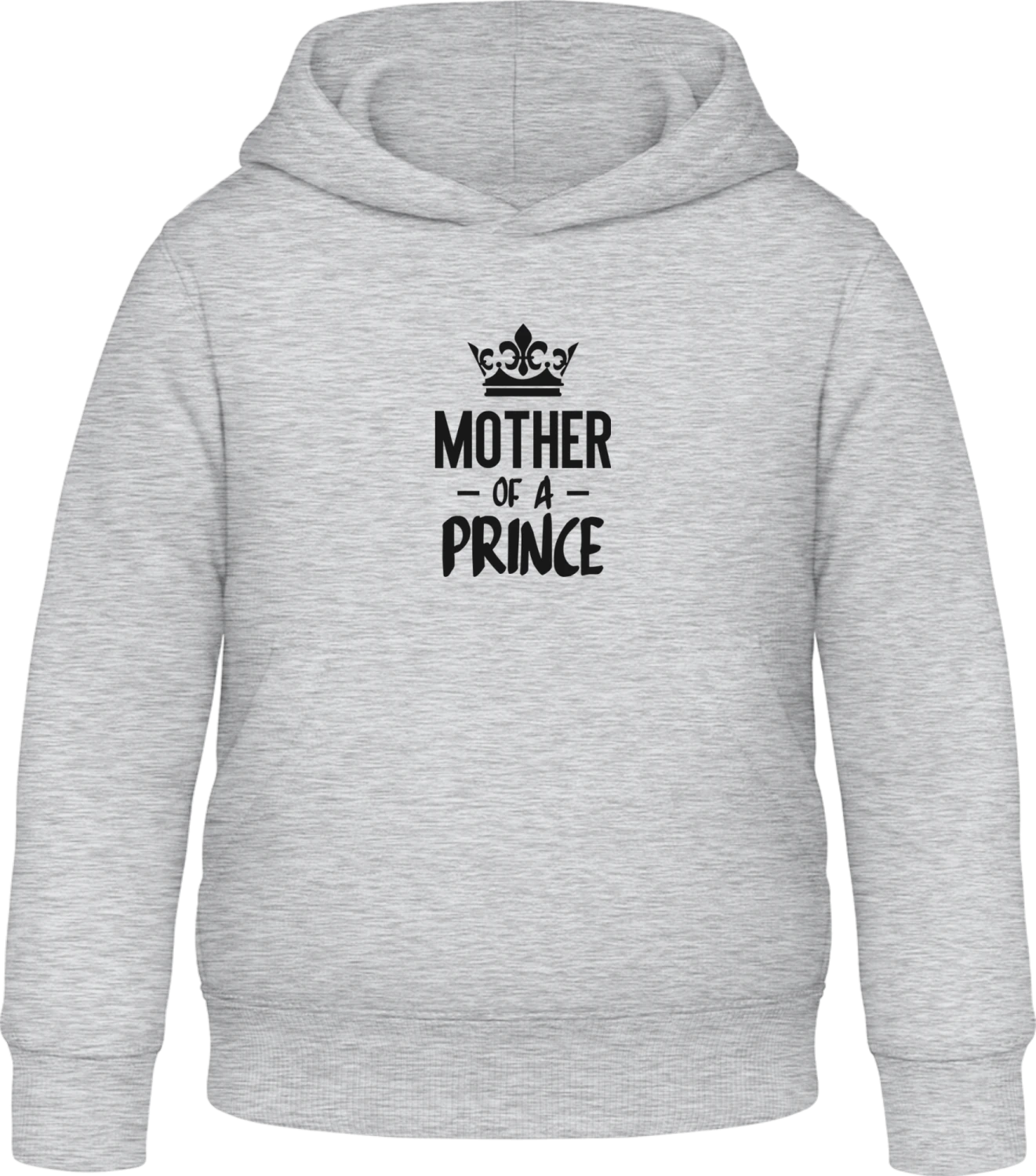 Mother Of A Prince Mam And Son - Heather Grey Awdis Hoodie Kids - Front