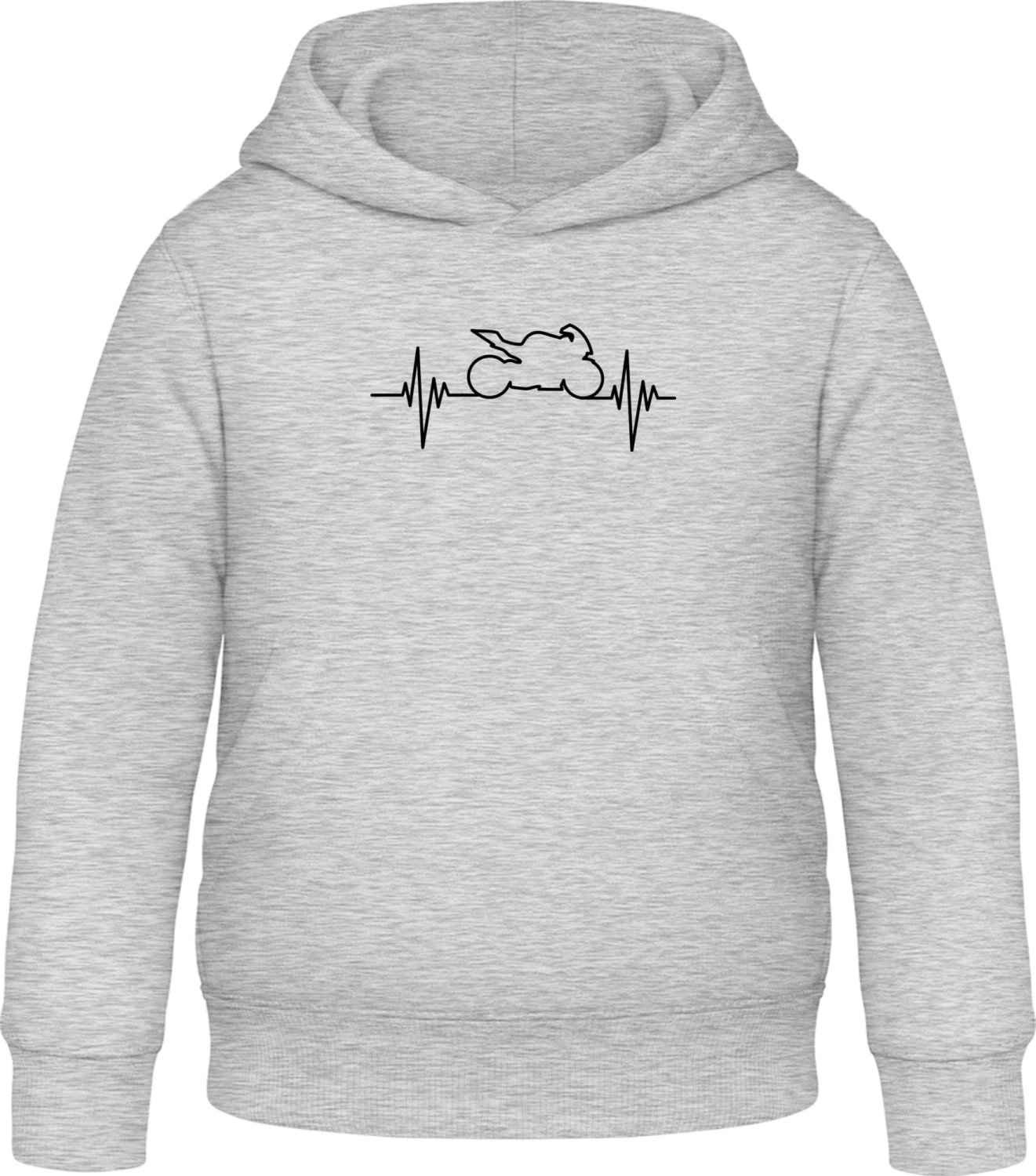 Motorcycle Pulse - Heather Grey Awdis Hoodie Kids - Front