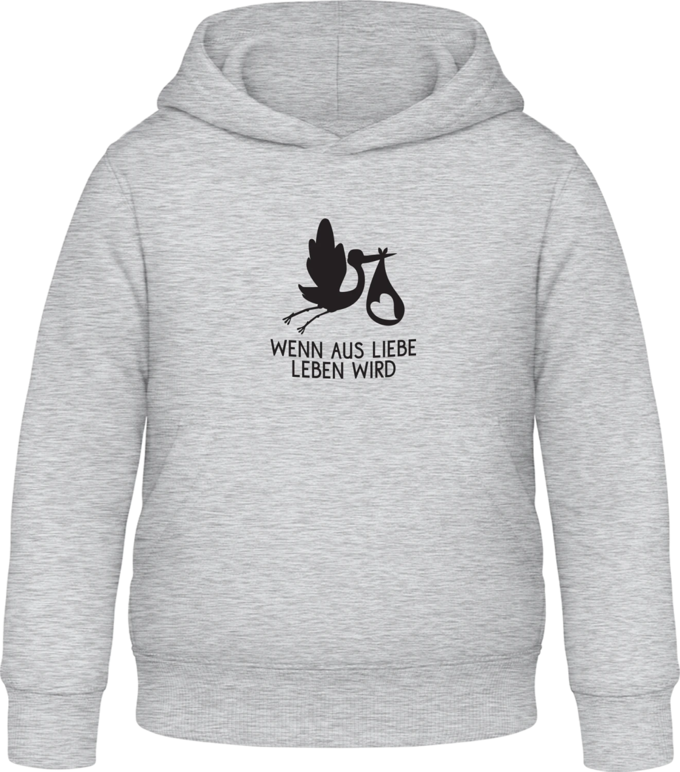 Wenn aus Liebe Leben wird - Heather Grey Awdis Hoodie Kids - Front