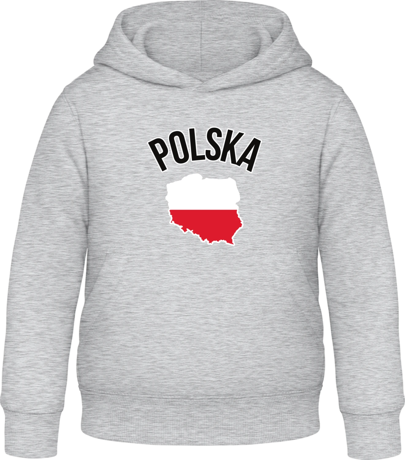 POLSKA Fan - Heather Grey Awdis Hoodie Kids - Front