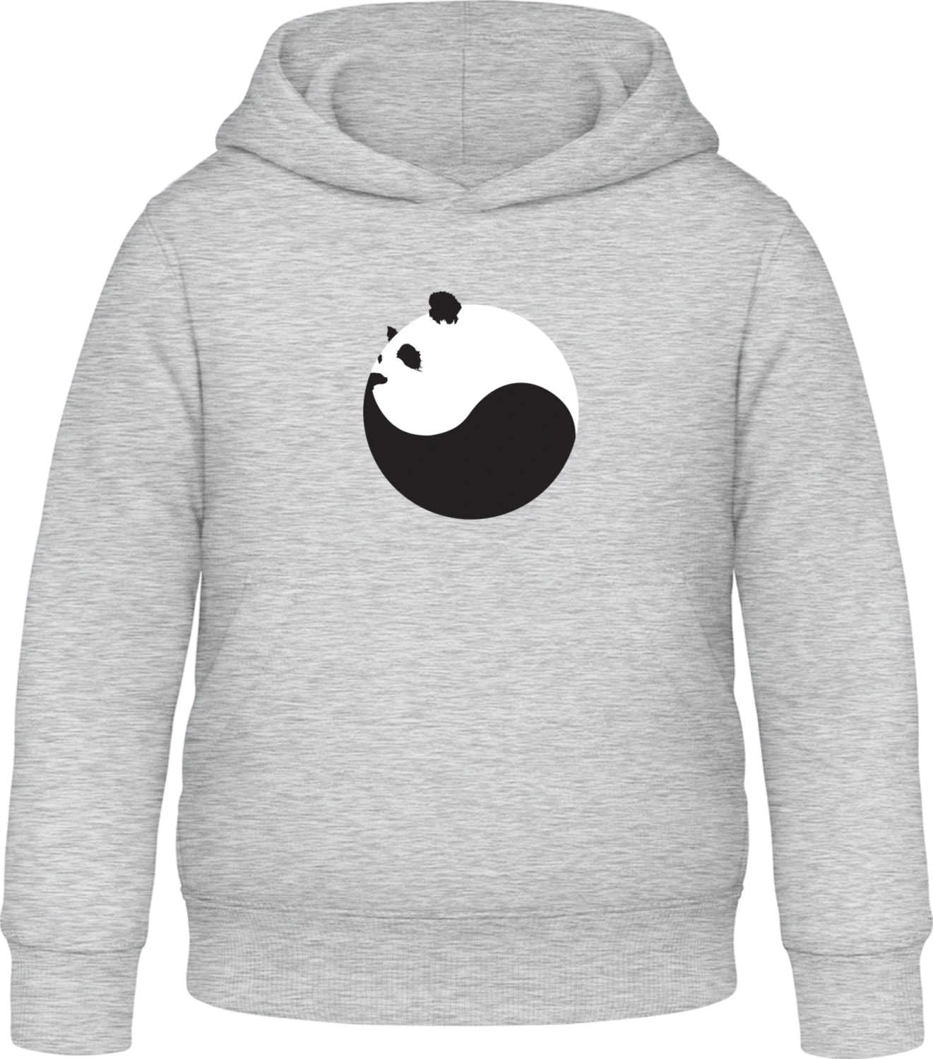 Ying Yang Panda Face - Heather Grey Awdis Hoodie Kids - Front