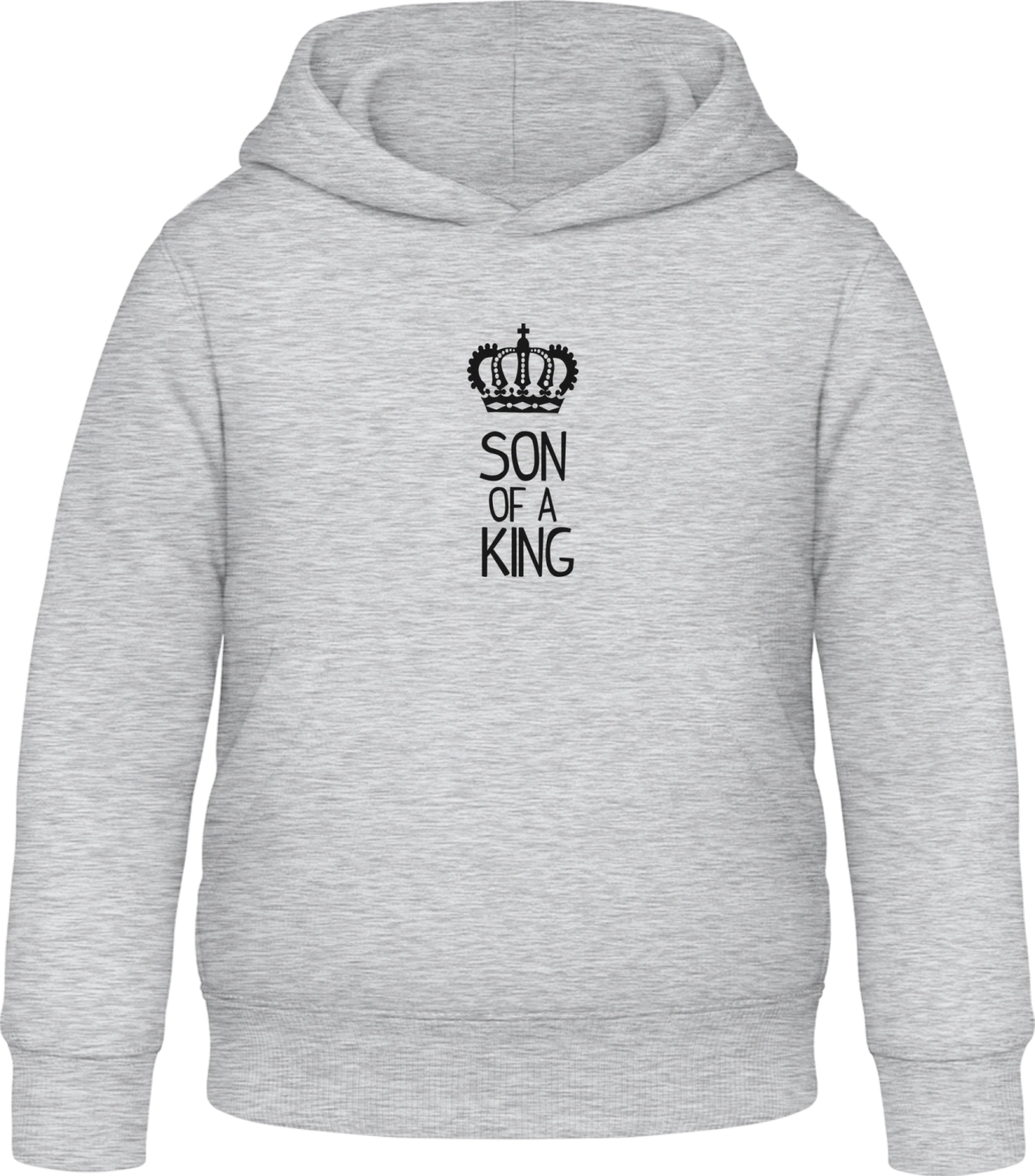 Son Of A King Crown - Heather Grey Awdis Hoodie Kids - Front