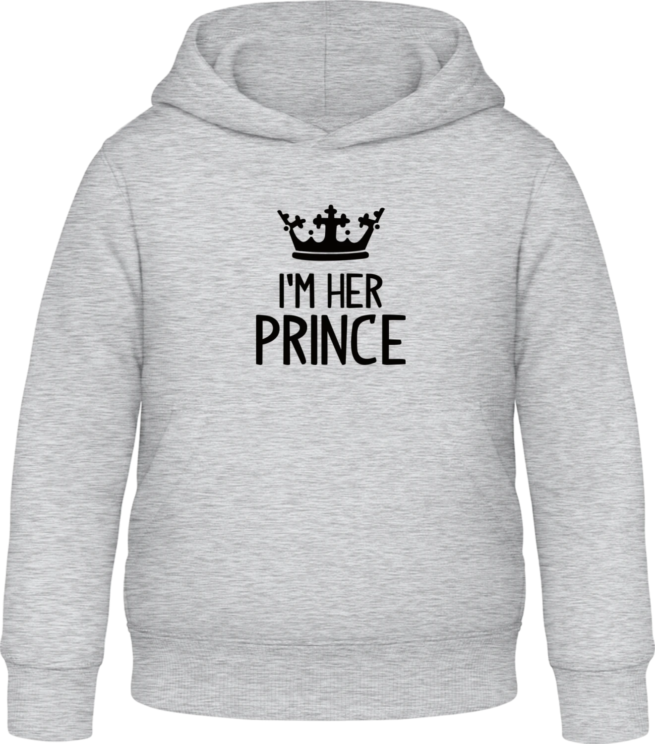 I'm Her Prince - Heather Grey Awdis Hoodie Kids - Front