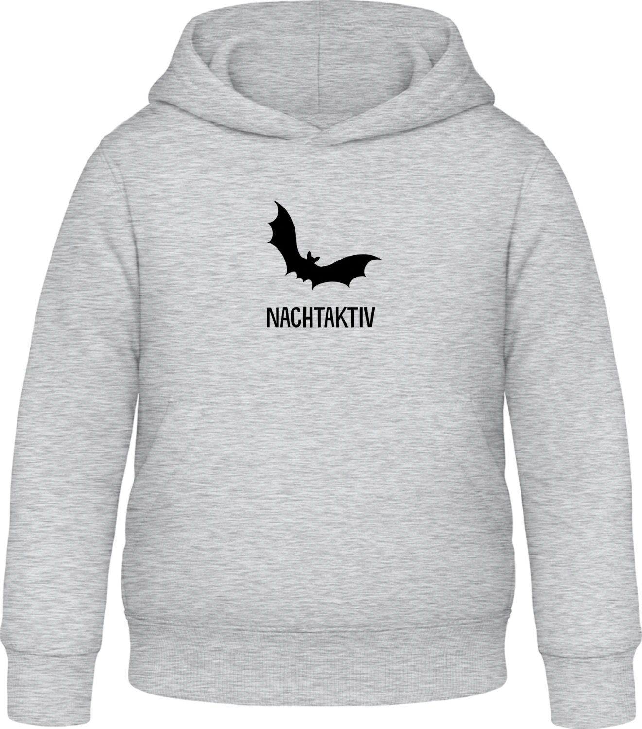 Nachtaktiv Fledermaus - Heather Grey Awdis Hoodie Kids - Front