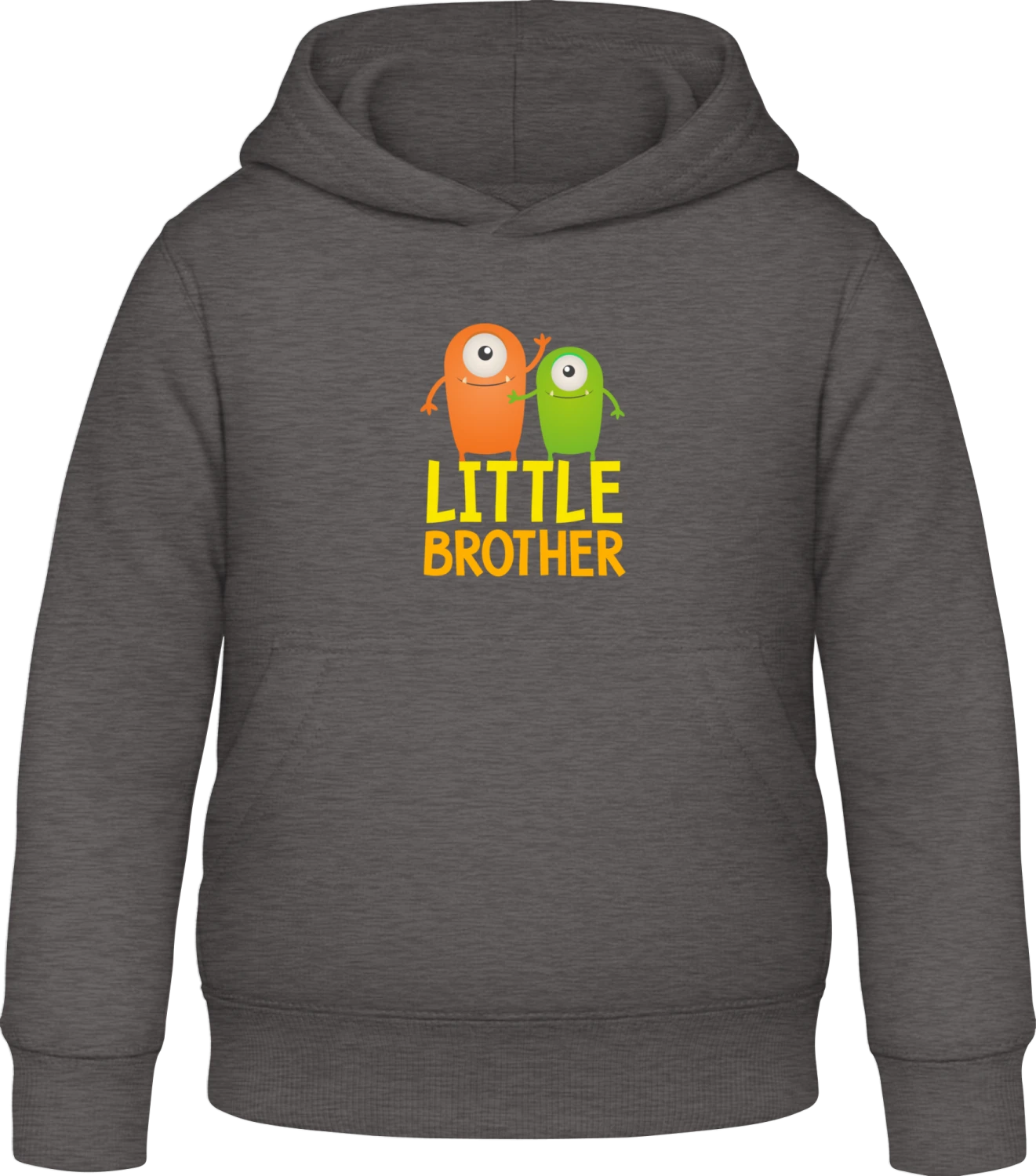 Little Brohter - Charcoal Awdis Hoodie Kids - Front