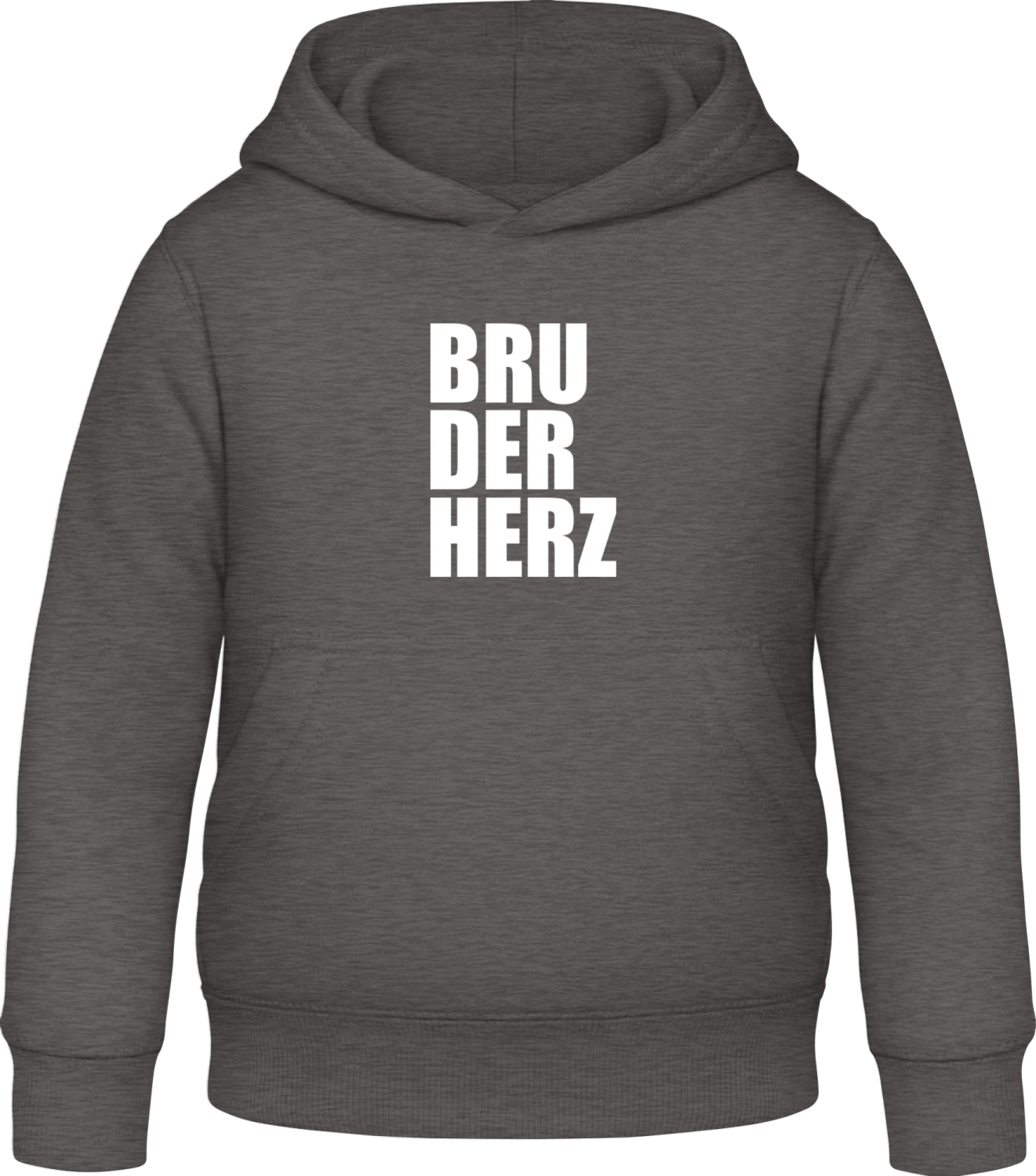 Bruderherz - Charcoal Awdis Hoodie Kids - Front