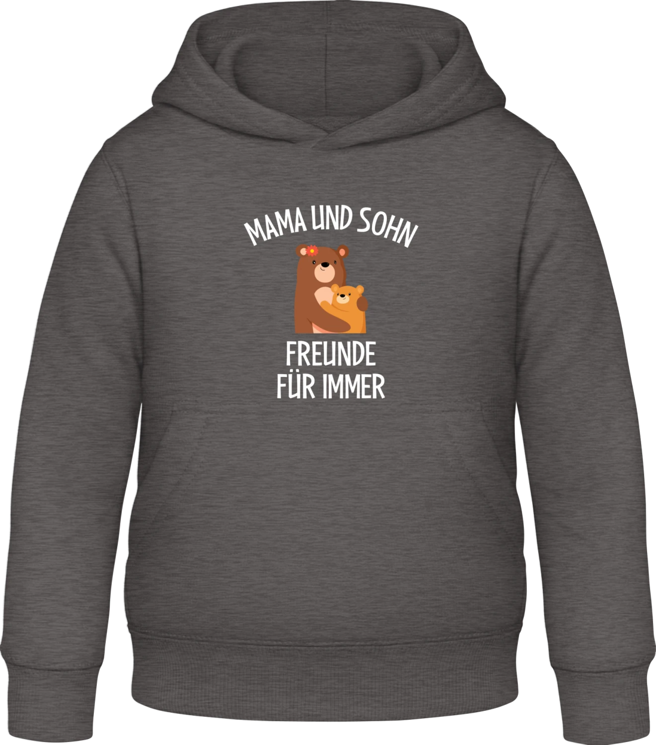 Mama und Sohn Freunde für immer - Charcoal Awdis Hoodie Kids - Front