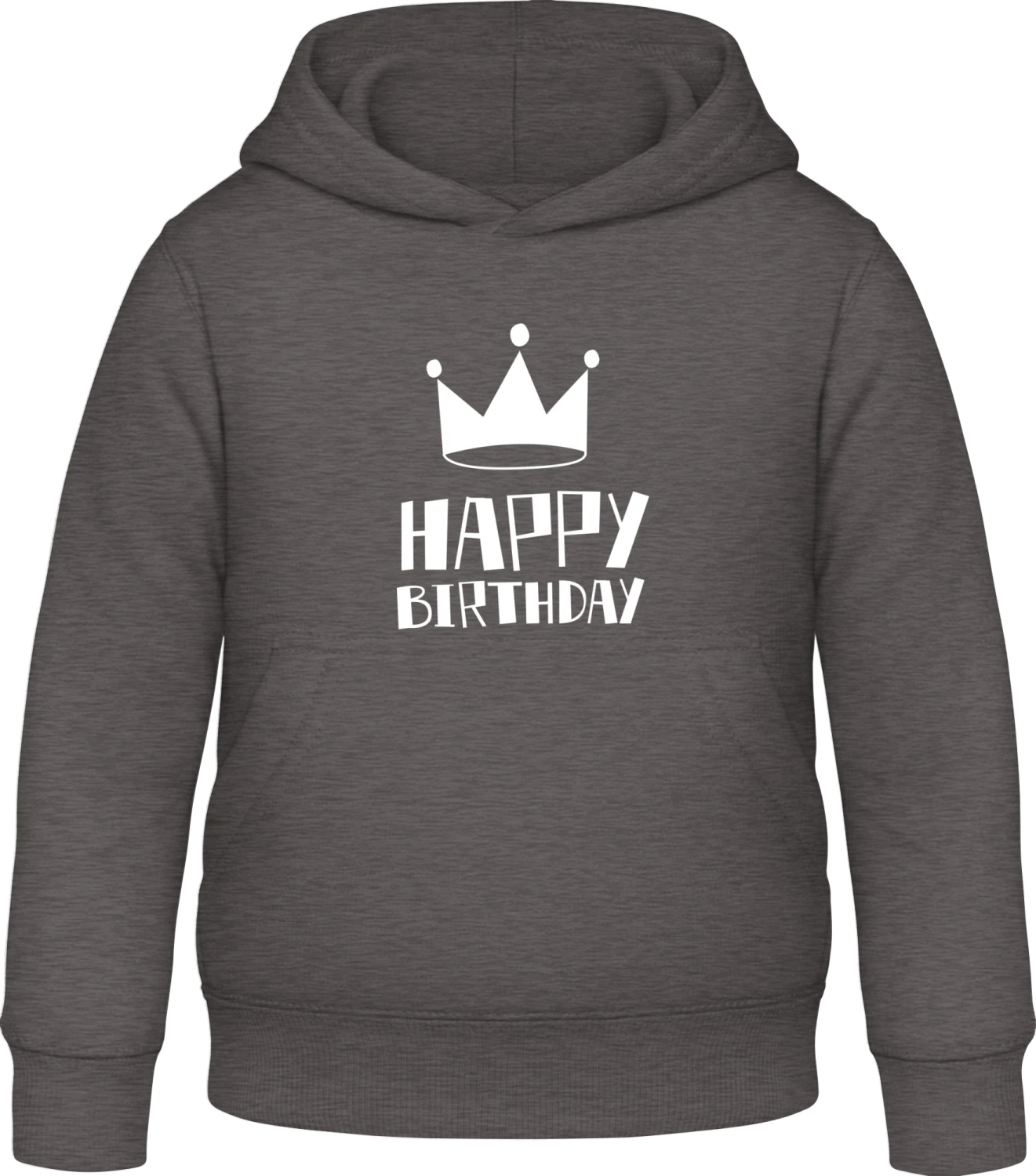 Happy Birthday - Charcoal Awdis Hoodie Kids - Front