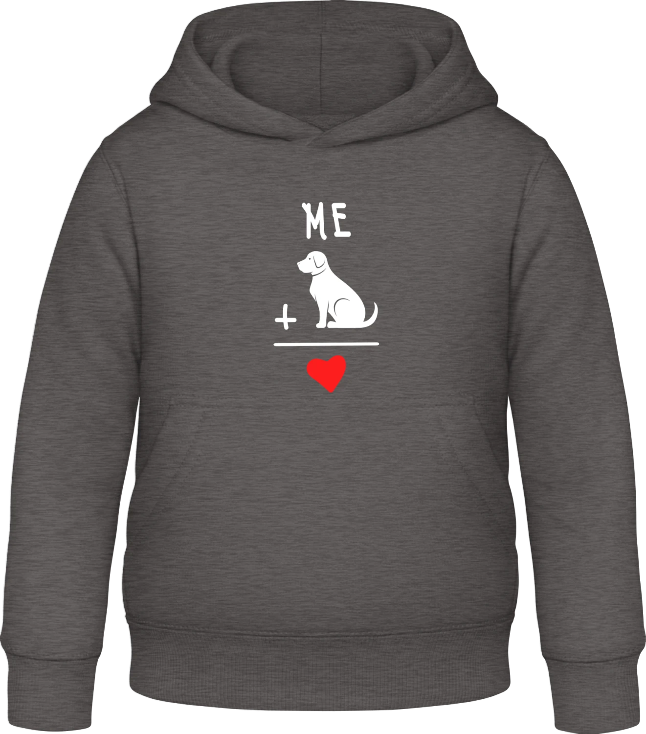 Me And Dog Is Love  - Charcoal Awdis Hoodie Kids - Front