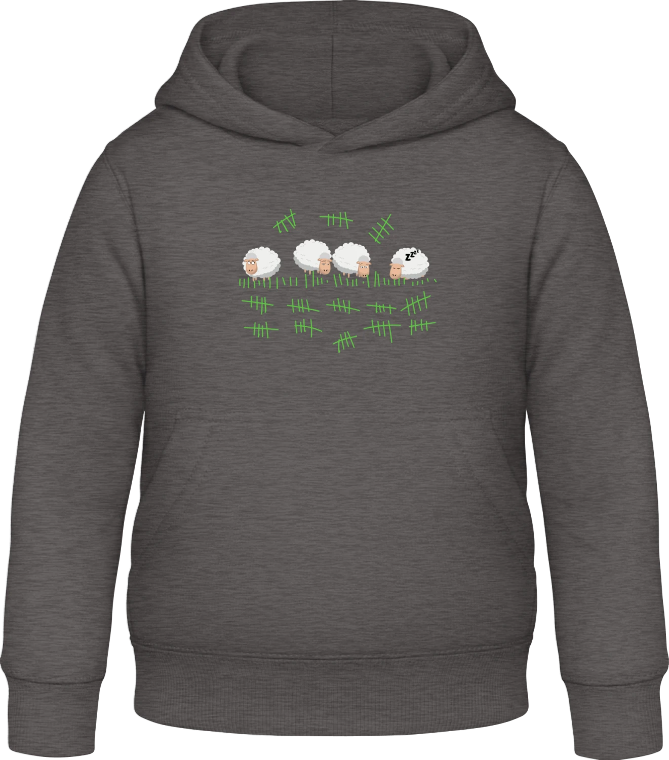 Counting Sheeps - Charcoal Awdis Hoodie Kids - Front