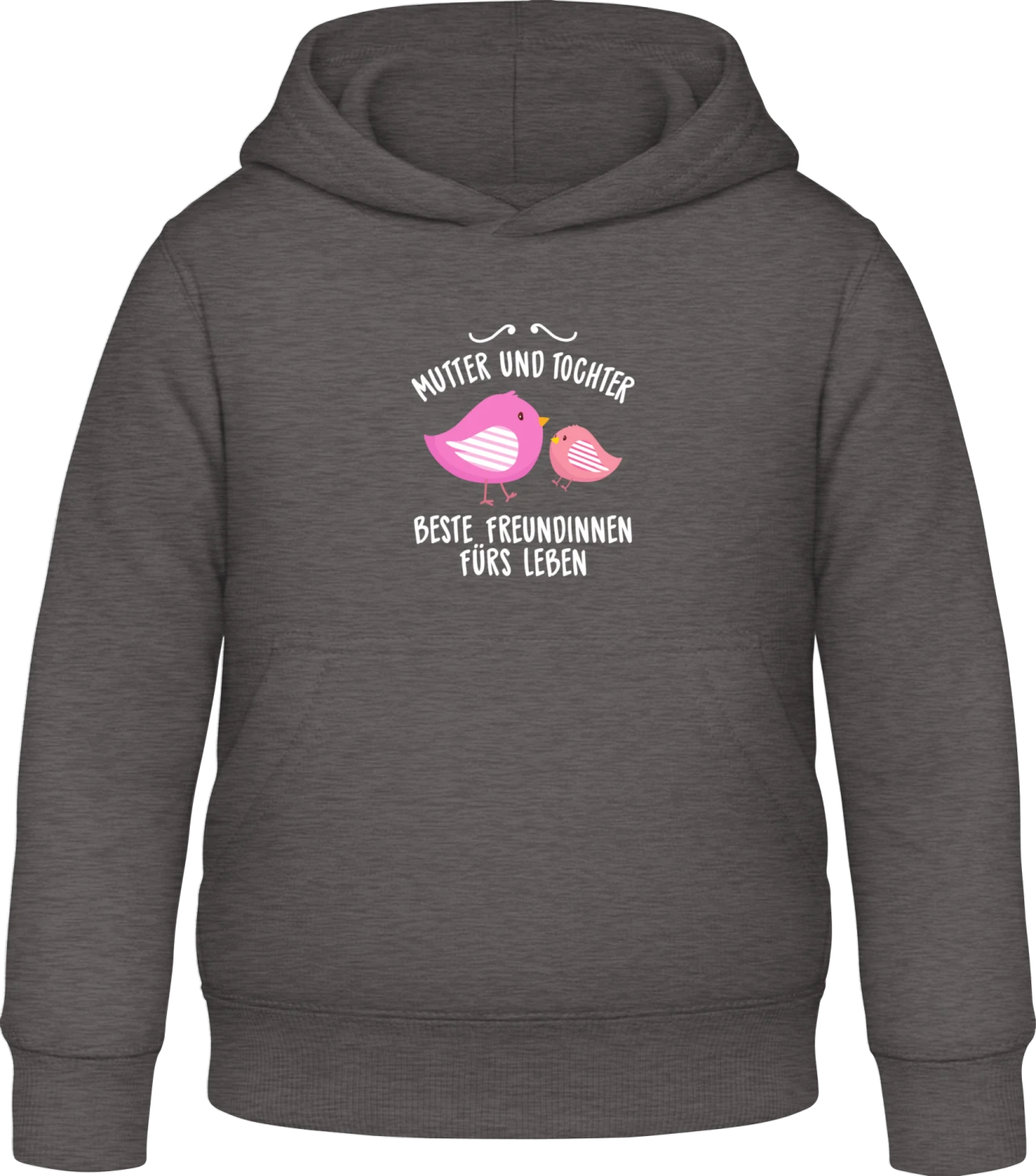 Mutter und Tochter beste Freundinnen - Charcoal Awdis Hoodie Kids - Front