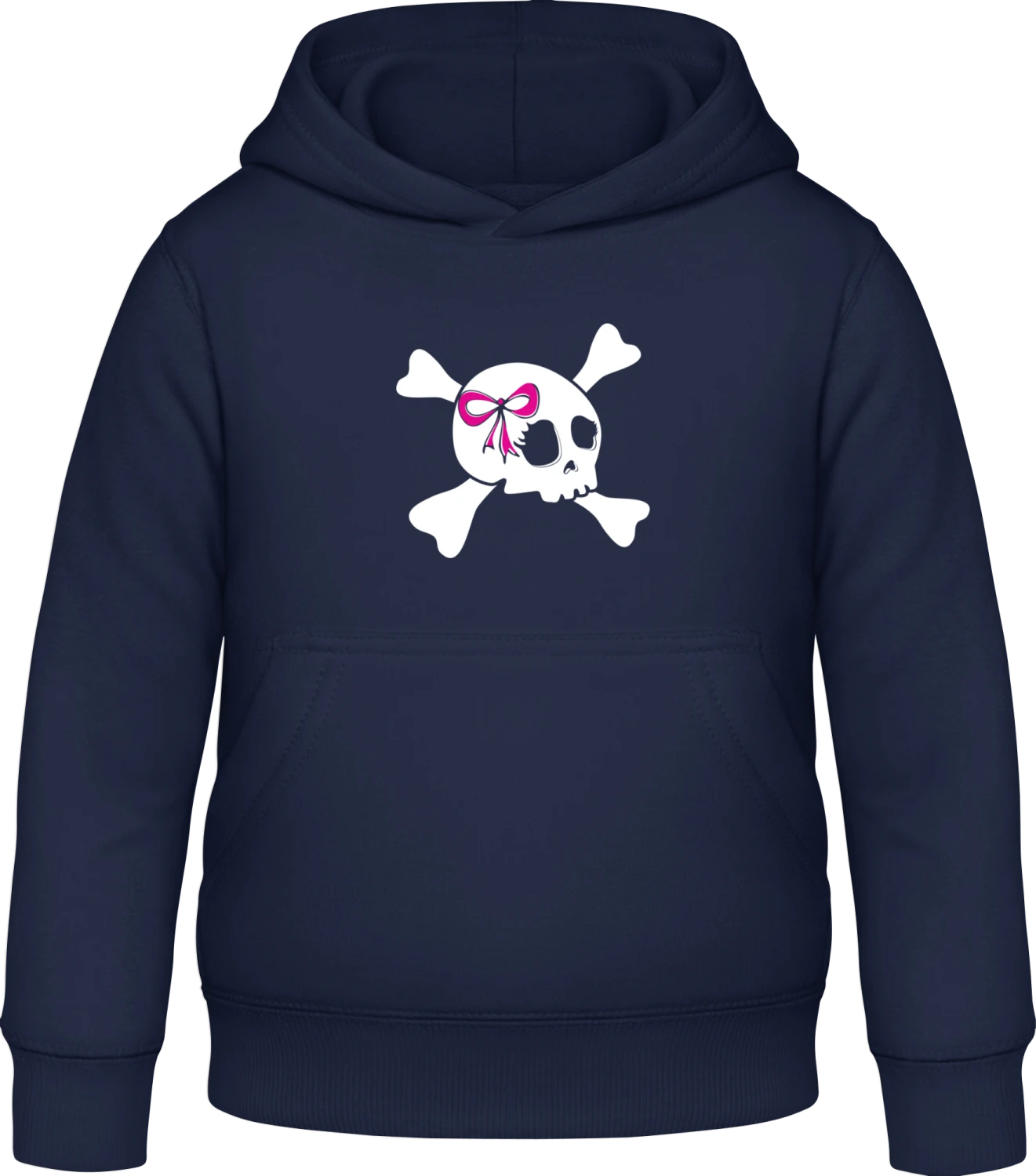 Girl Skull - Oxford navy Awdis Hoodie Kids - Front