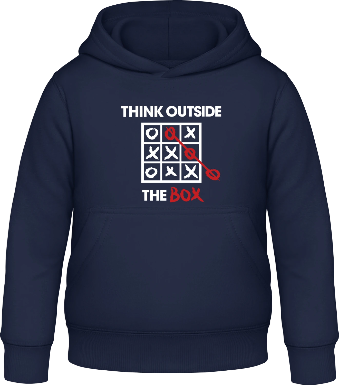 Think Outside The Box - Oxford navy Awdis Hoodie Kids - Front