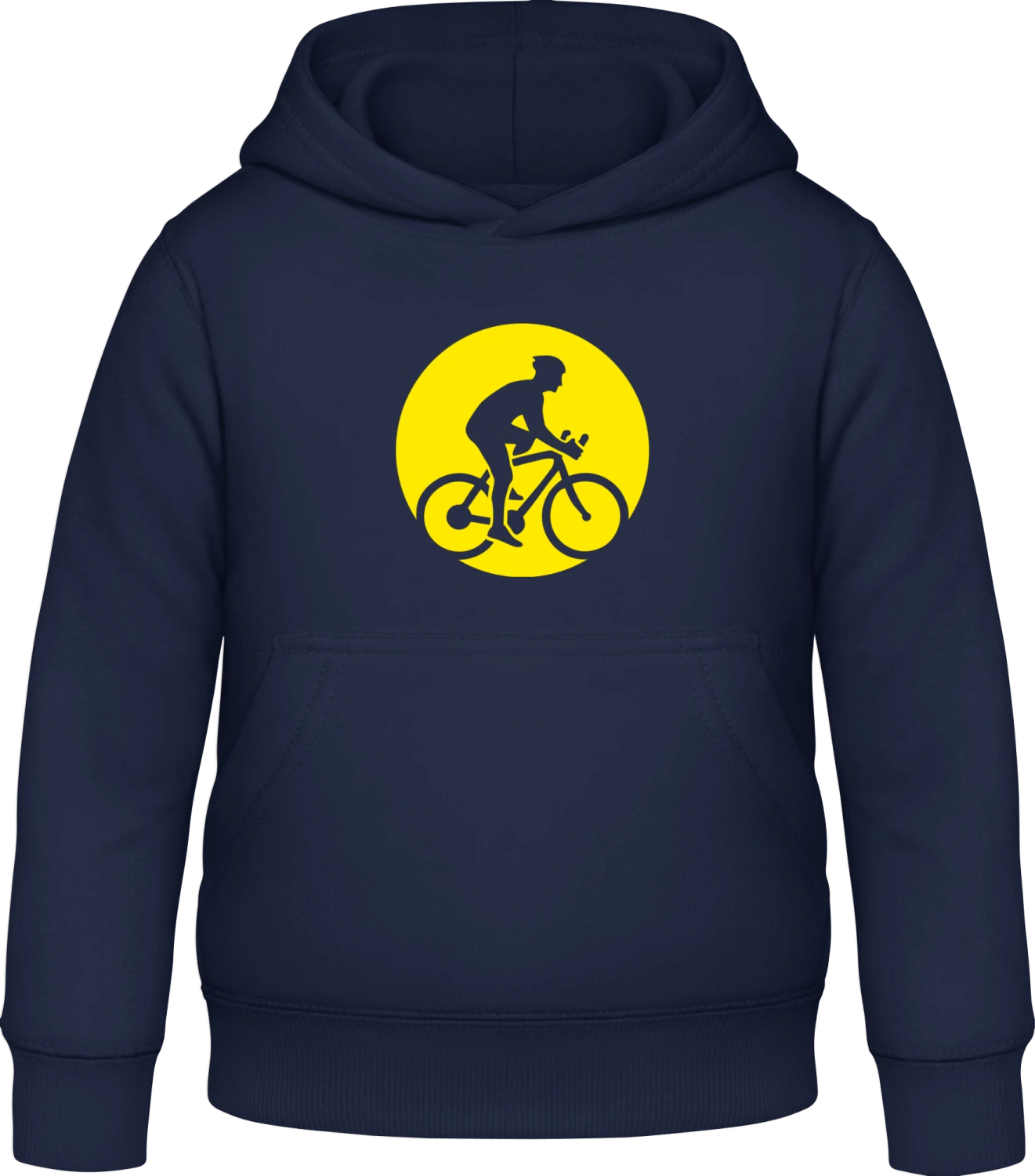 Bicycle Biker In The Moon - Oxford navy Awdis Hoodie Kids - Front