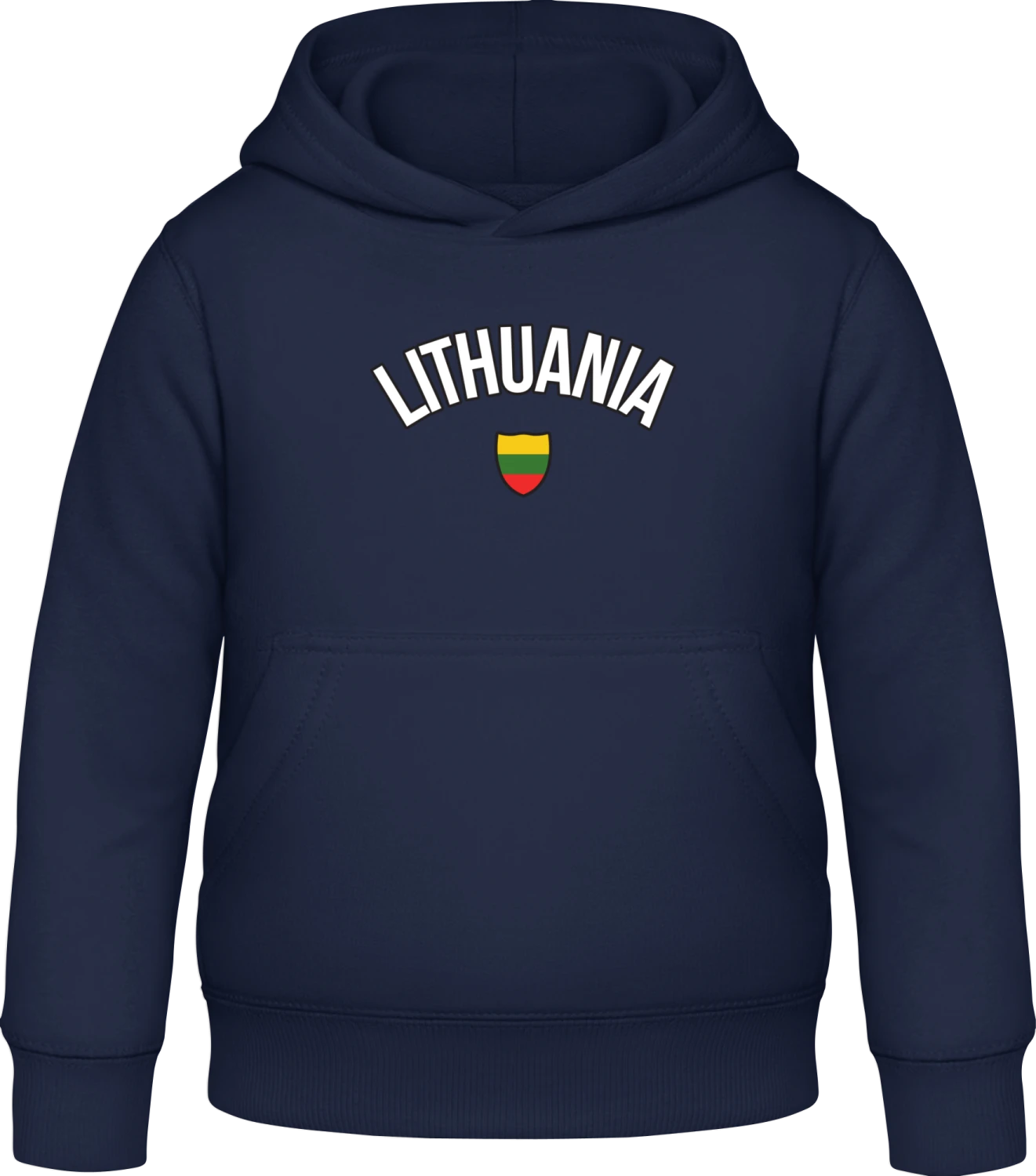 LITHUANIA Fan - Oxford navy Awdis Hoodie Kids - Front