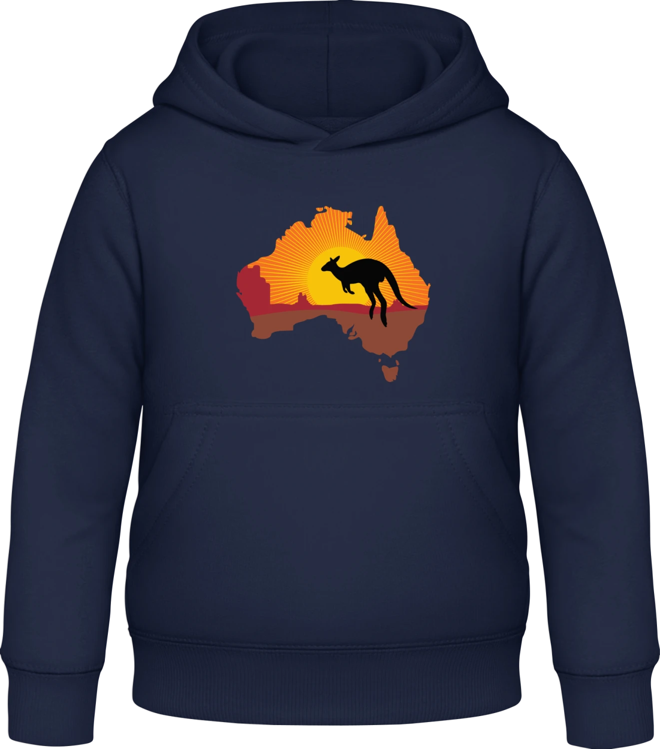 Kangaroo In Australia Desert - Oxford navy Awdis Hoodie Kids - Front