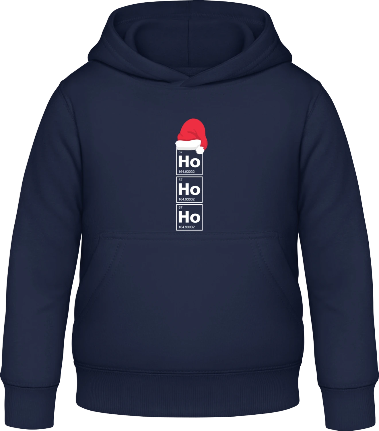 Ho Ho Ho - Oxford navy Awdis Hoodie Kids - Front