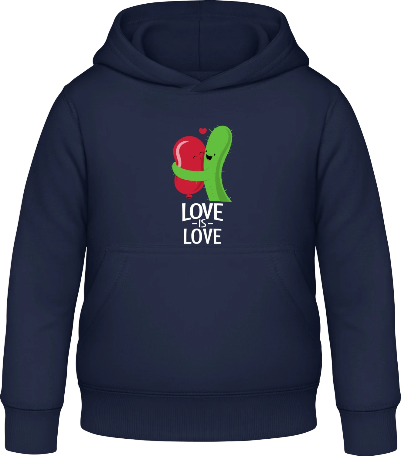 Love Is Love Cactus And Balloon - Oxford navy Awdis Hoodie Kids - Front