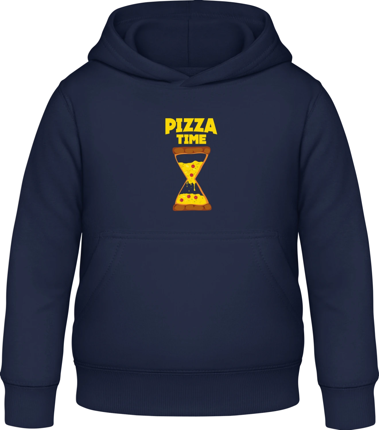 Pizza Time - Oxford navy Awdis Hoodie Kids - Front