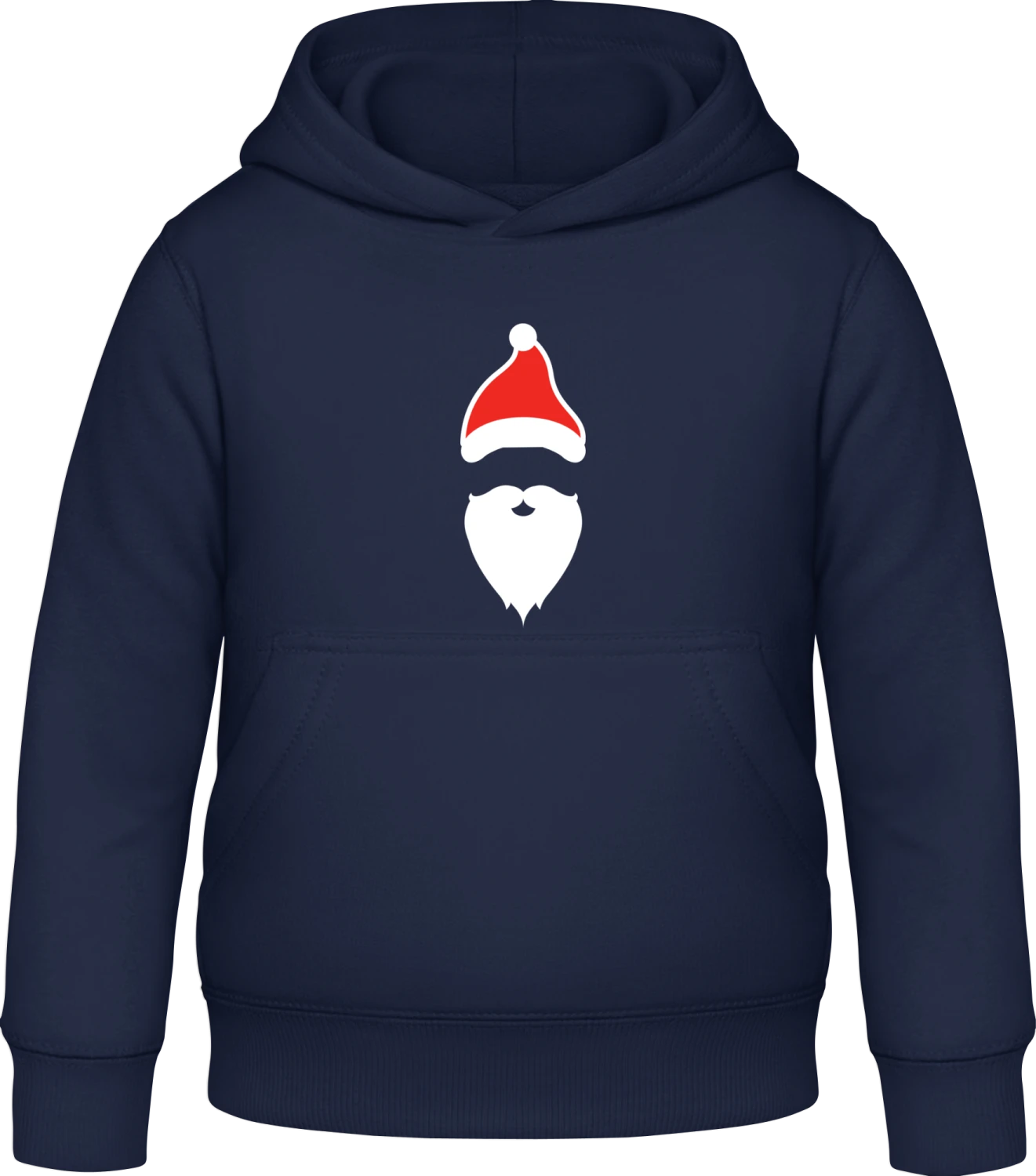 Santa Beard And Hat - Oxford navy Awdis Hoodie Kids - Front