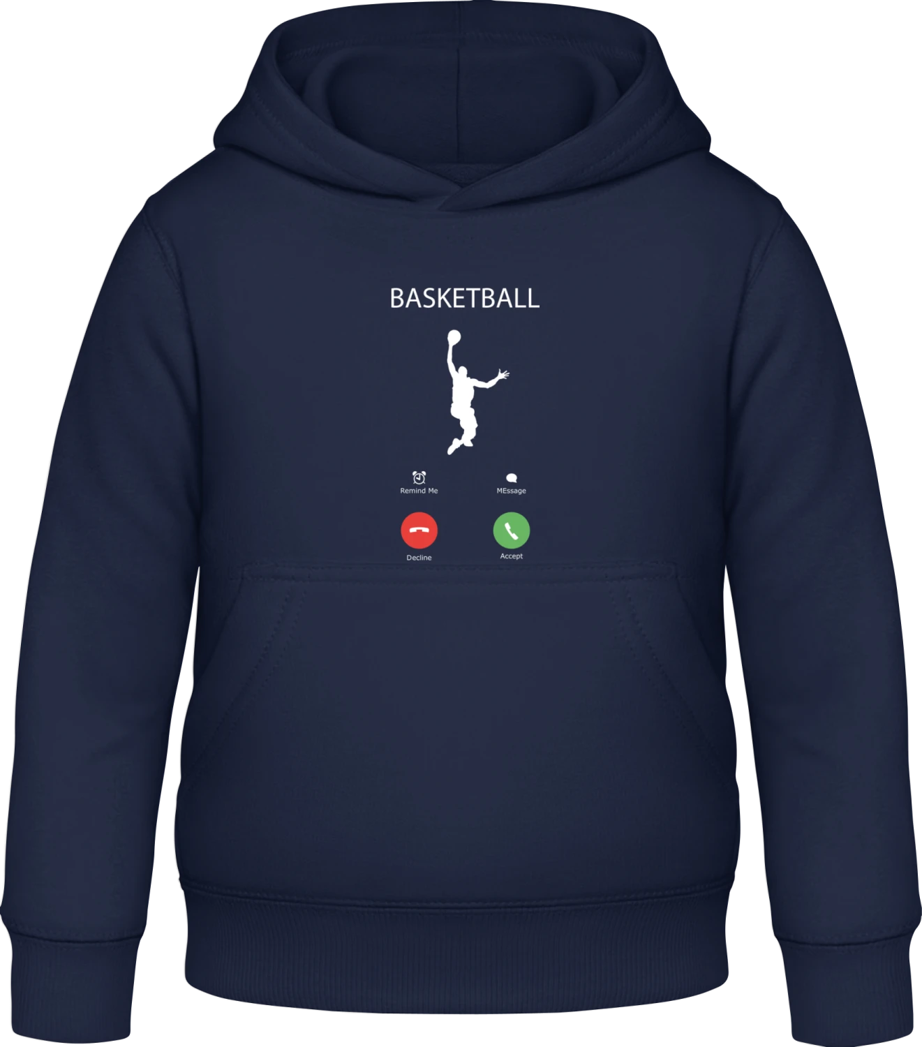 Basketball Mobile Phone - Oxford navy Awdis Hoodie Kids - Front