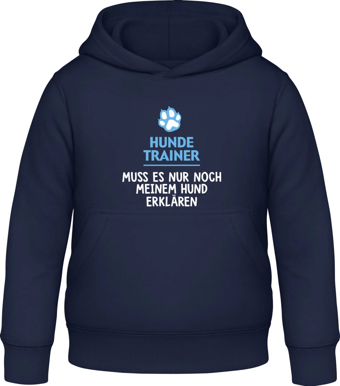 Hundetrainer Spruch - Oxford navy Awdis Hoodie Kids - Front