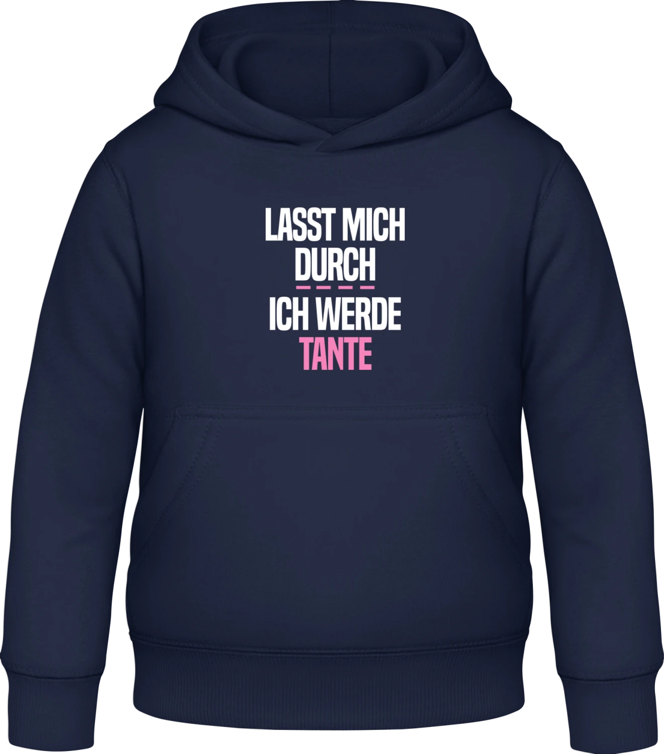 Lasst mich durch, ich werde Tante - Oxford navy Awdis Hoodie Kids - Front