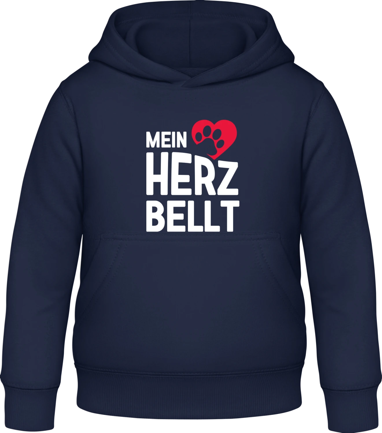 Mein Herz Bellt - Oxford navy Awdis Hoodie Kids - Front