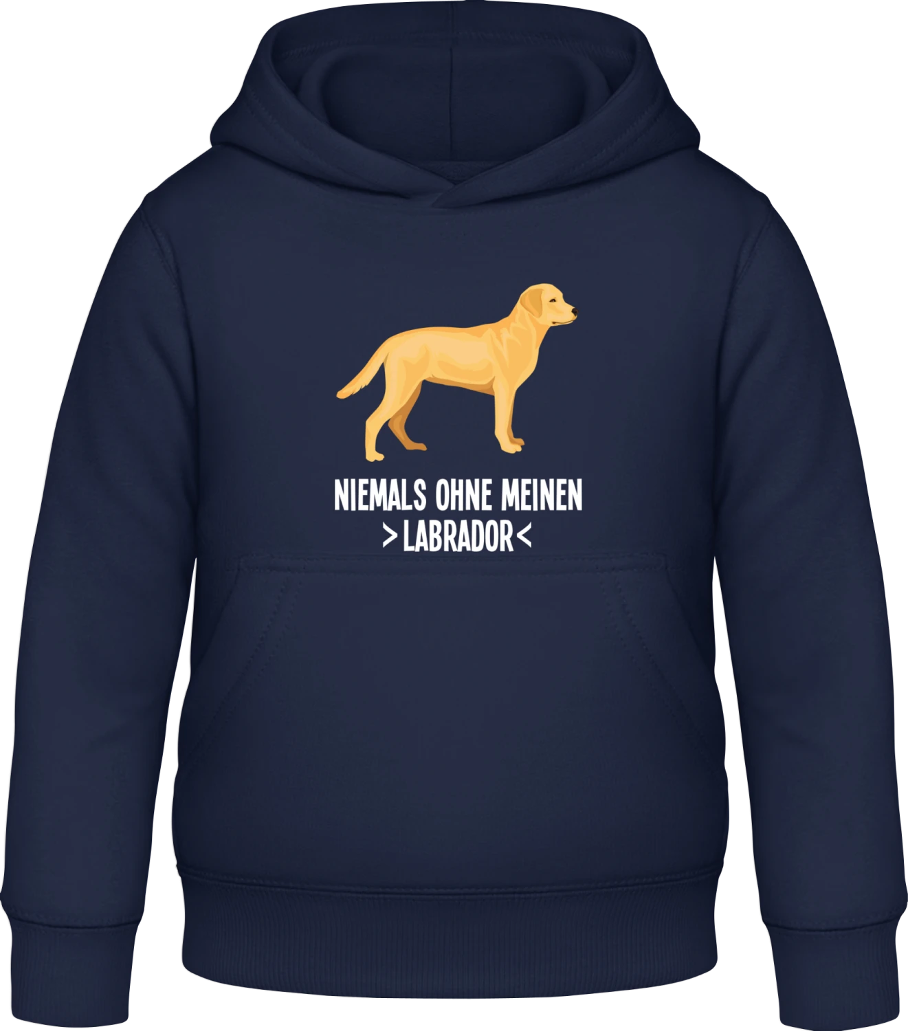 Niemals ohne meinen Labrador - Oxford navy Awdis Hoodie Kids - Front