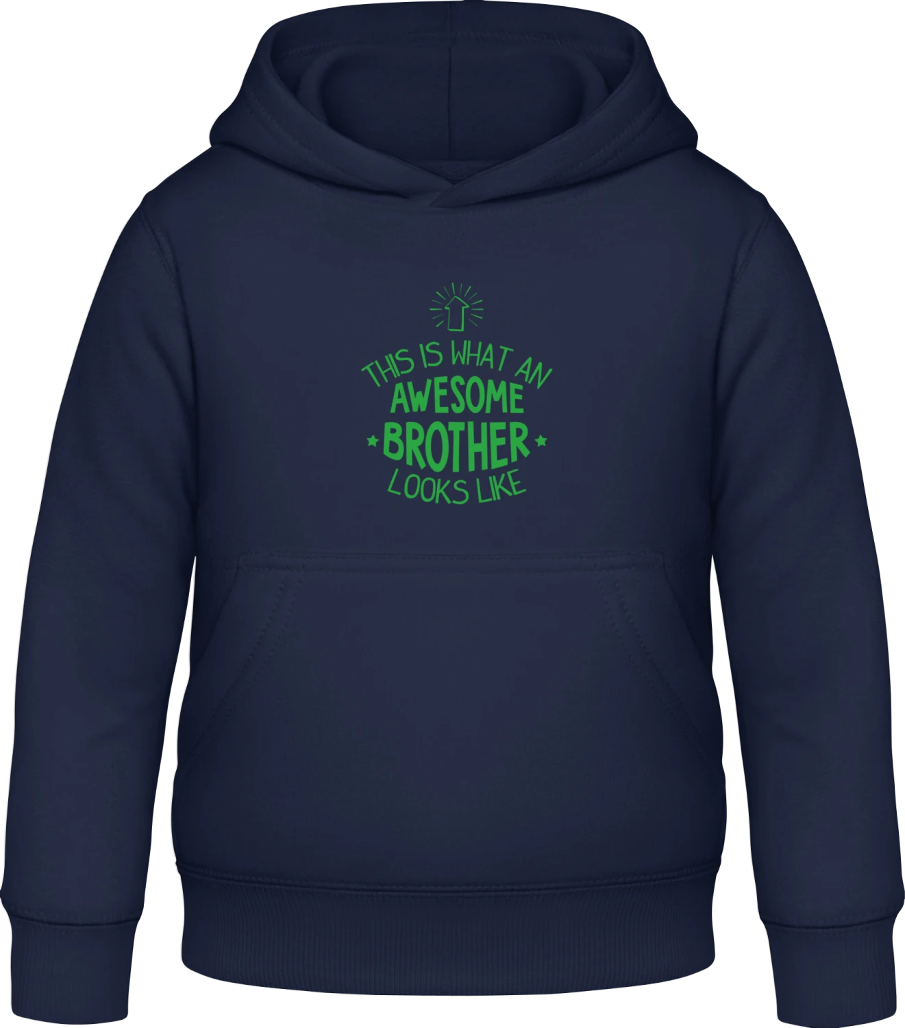 This Is What An Awesome Brother Looks Like - Oxford navy Awdis Hoodie Kids - Front