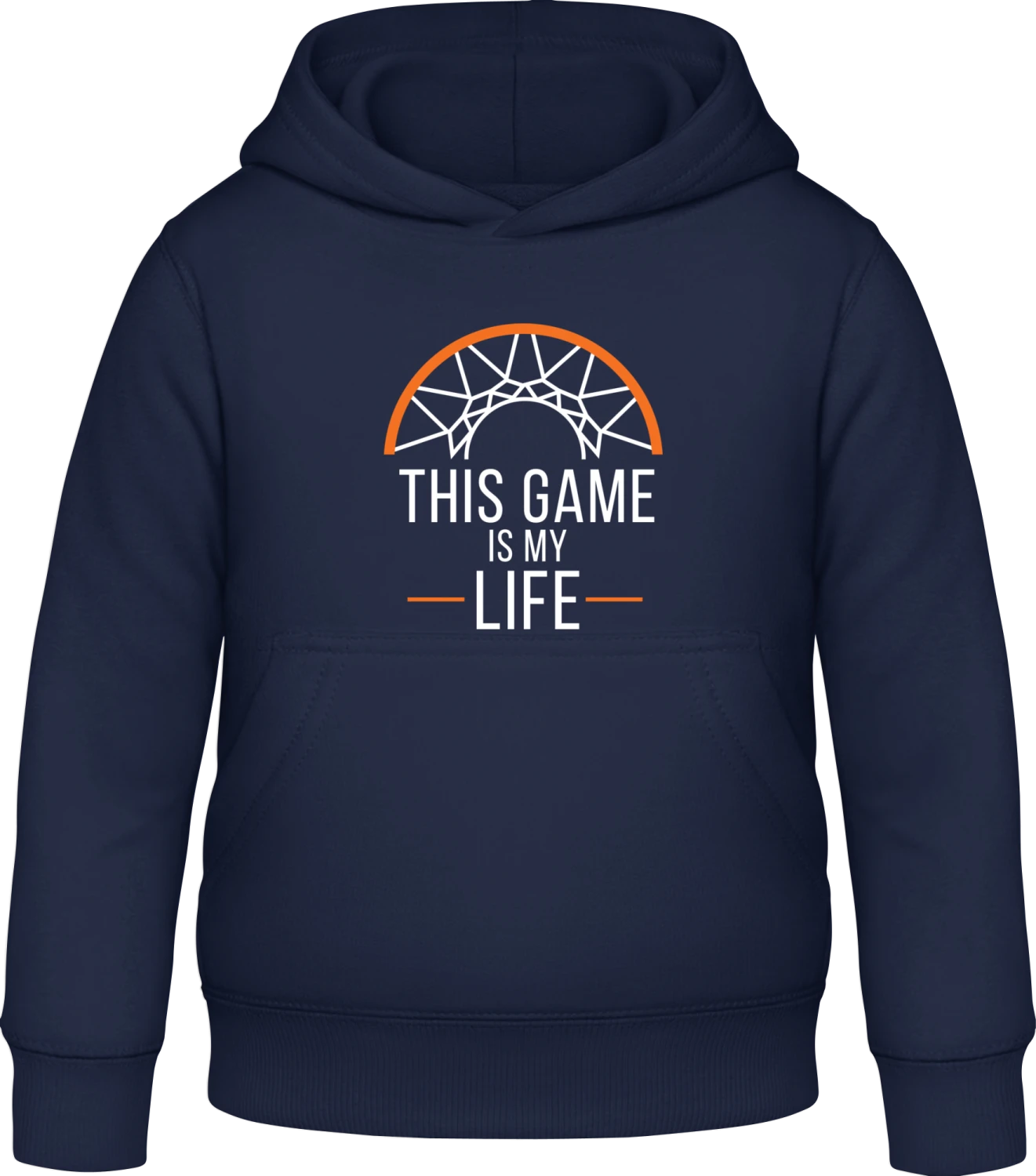 This Game Is My Life Basketball - Oxford navy Awdis Hoodie Kids - Front