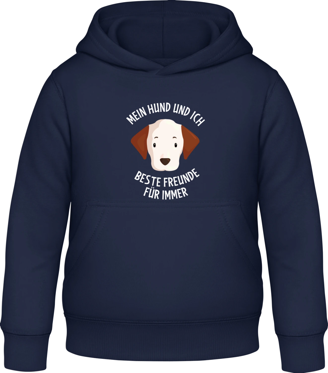 Mein Hund und ich - Beste Freunde - Oxford navy Awdis Hoodie Kids - Front