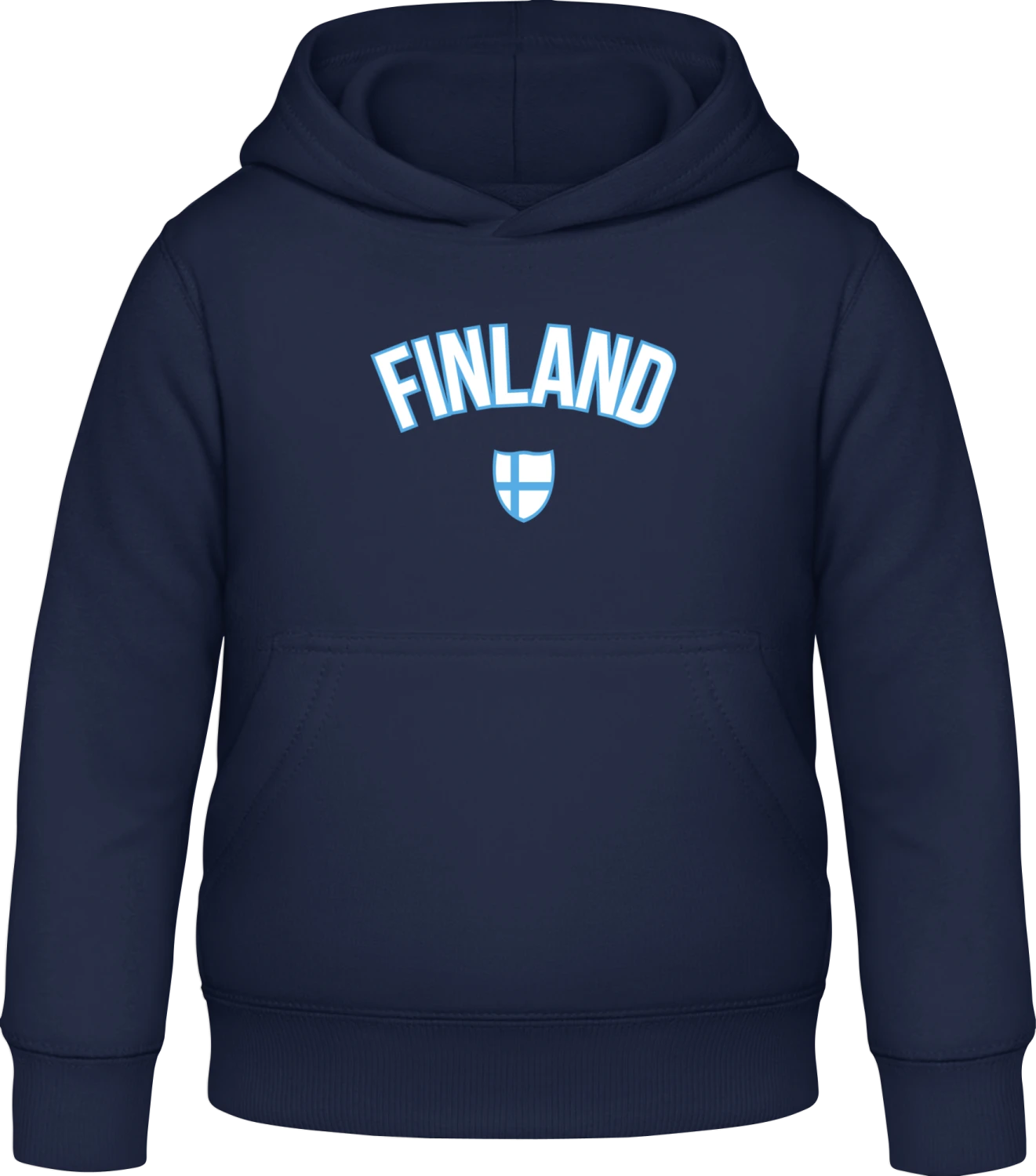 FINLAND Fan - Oxford navy Awdis Hoodie Kids - Front