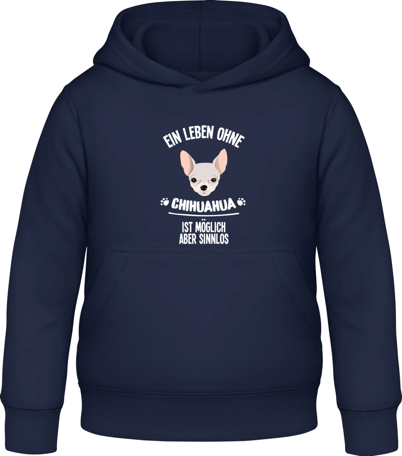 Ein Leben ohne Chihuahua ist möglich aber sinnlos - Oxford navy Awdis Hoodie Kids - Front