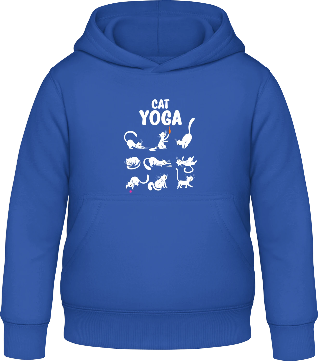 Cat Yoga - Royal blue Awdis Hoodie Kids - Front