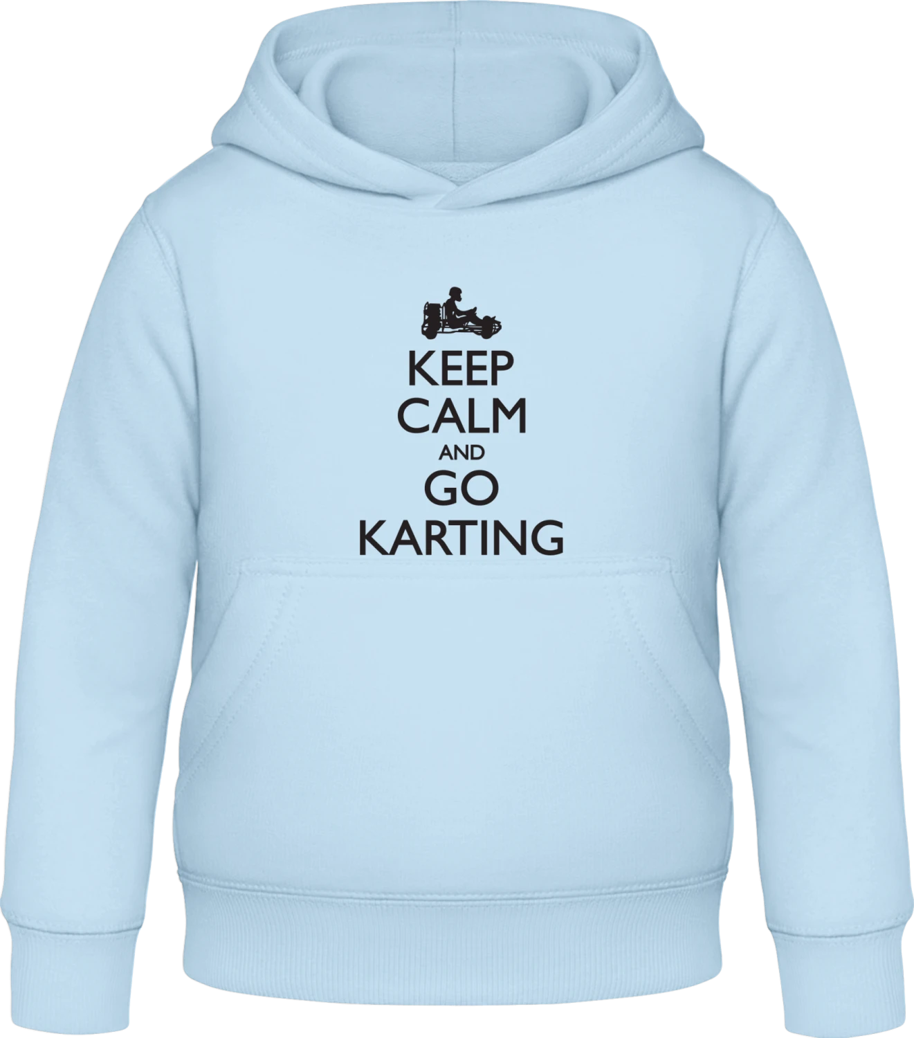 Keep Calm and go Karting - Sky Blue Awdis Hoodie Kids - Front