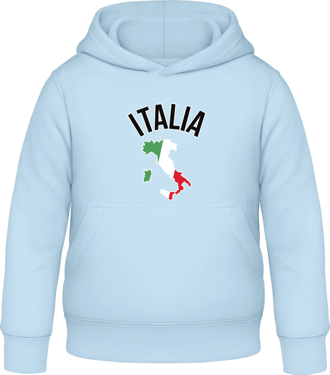 Italia Map - Sky Blue Awdis Hoodie Kids - Front