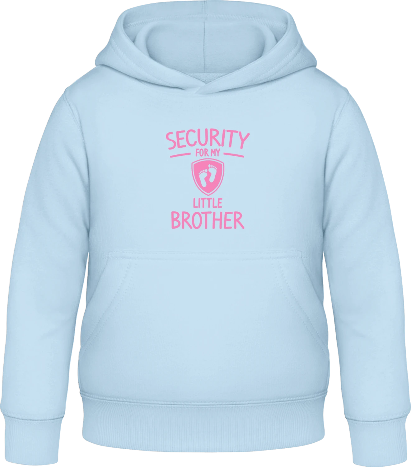 Security For My Little Brother  - Sky Blue Awdis Hoodie Kids - Front