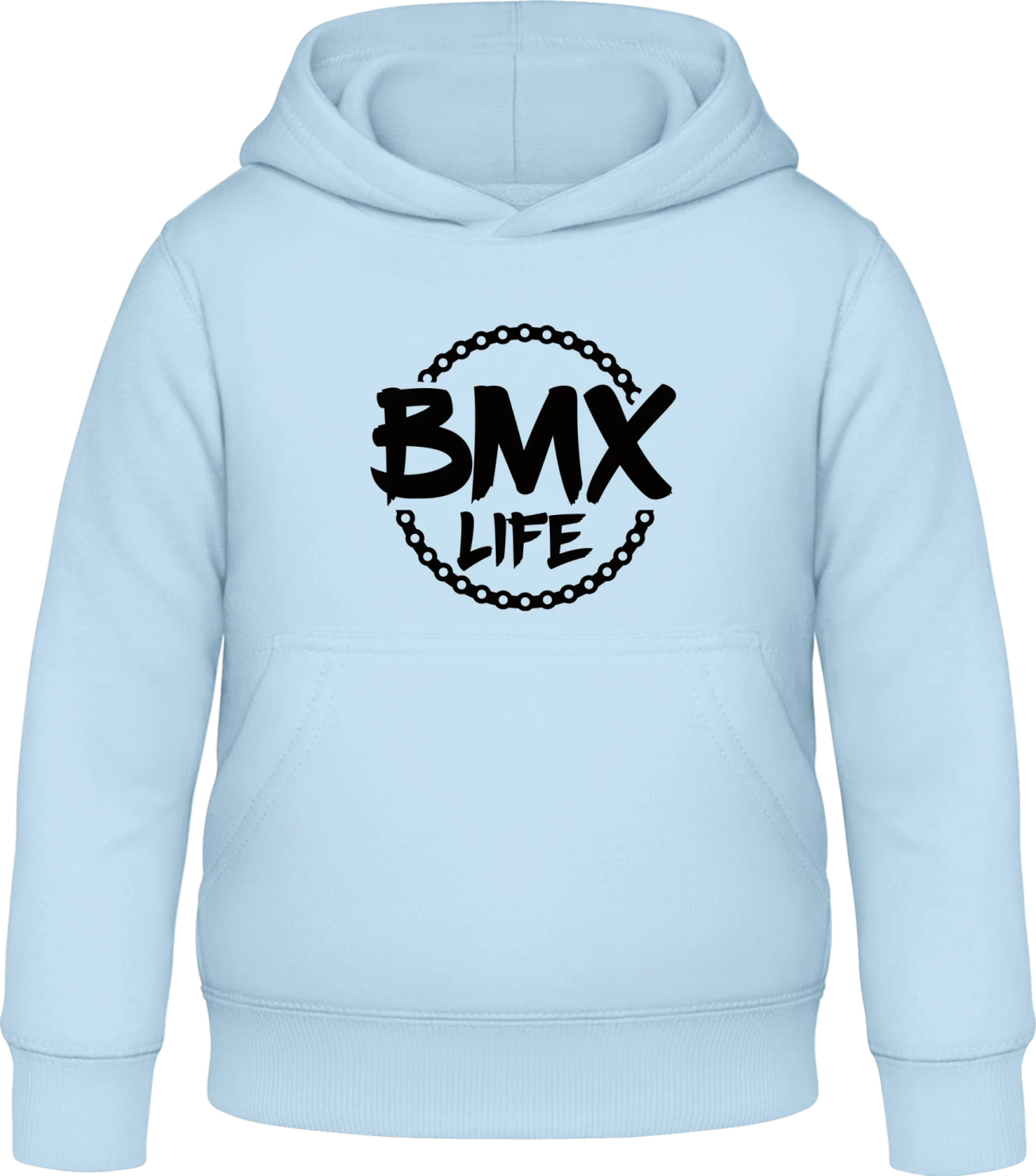 BMX Life - Sky Blue Awdis Hoodie Kids - Front